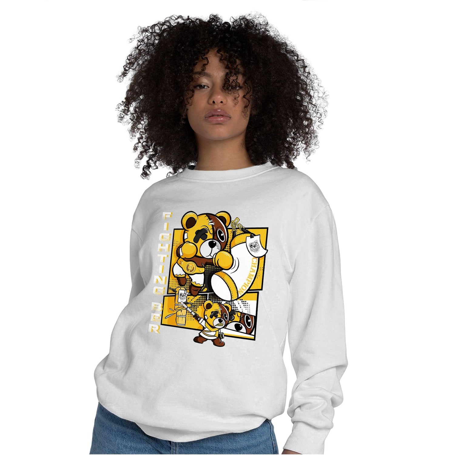 Yellow Ochre 6s Sweatshirt Match BER Fighting Boxing - NastyJamz