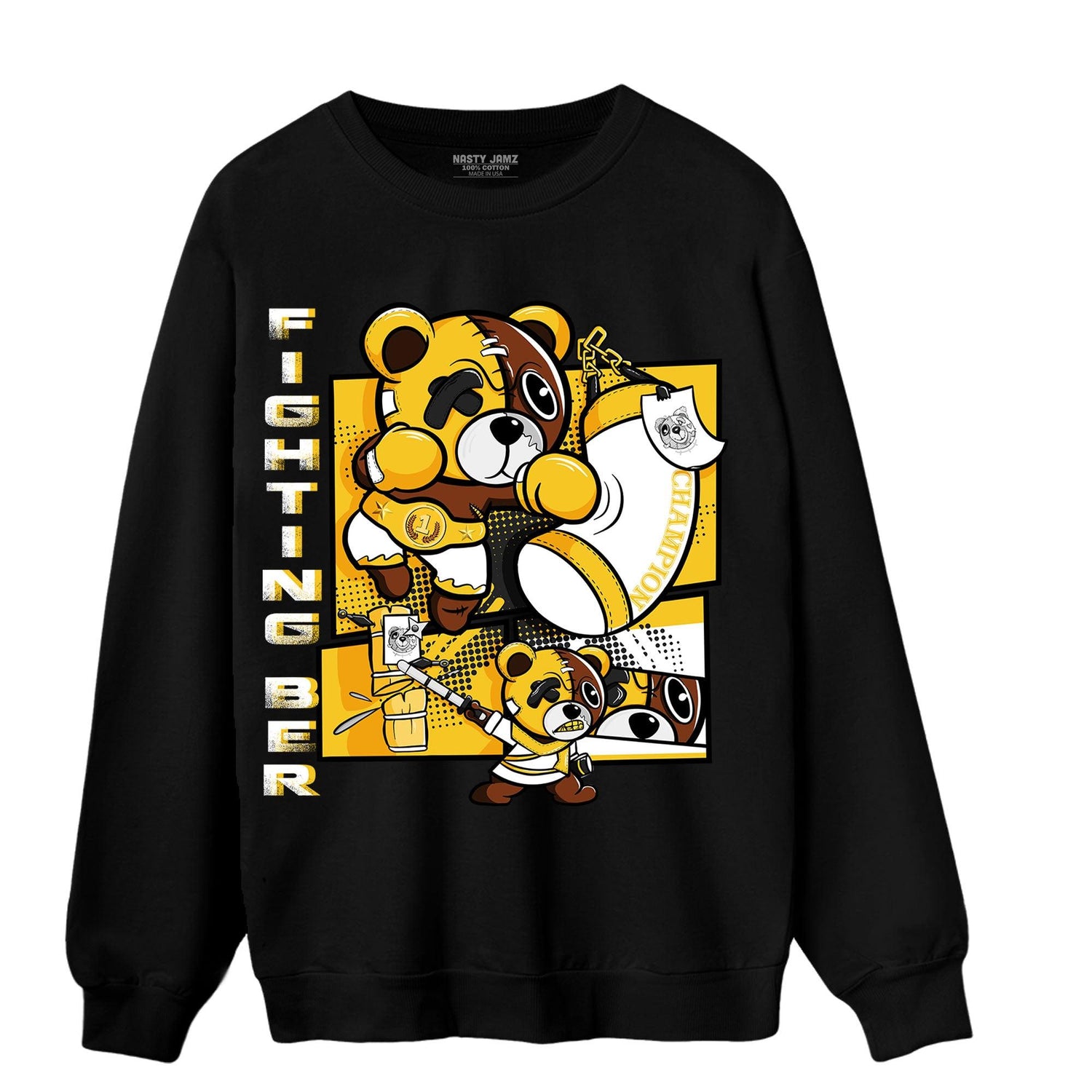 Yellow Ochre 6s Sweatshirt Match BER Fighting Boxing - NastyJamz