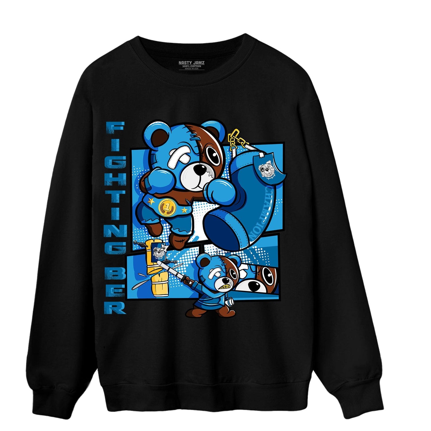 Powder Blue 9s Sweatshirt Match BER Fighting Boxing - NastyJamz