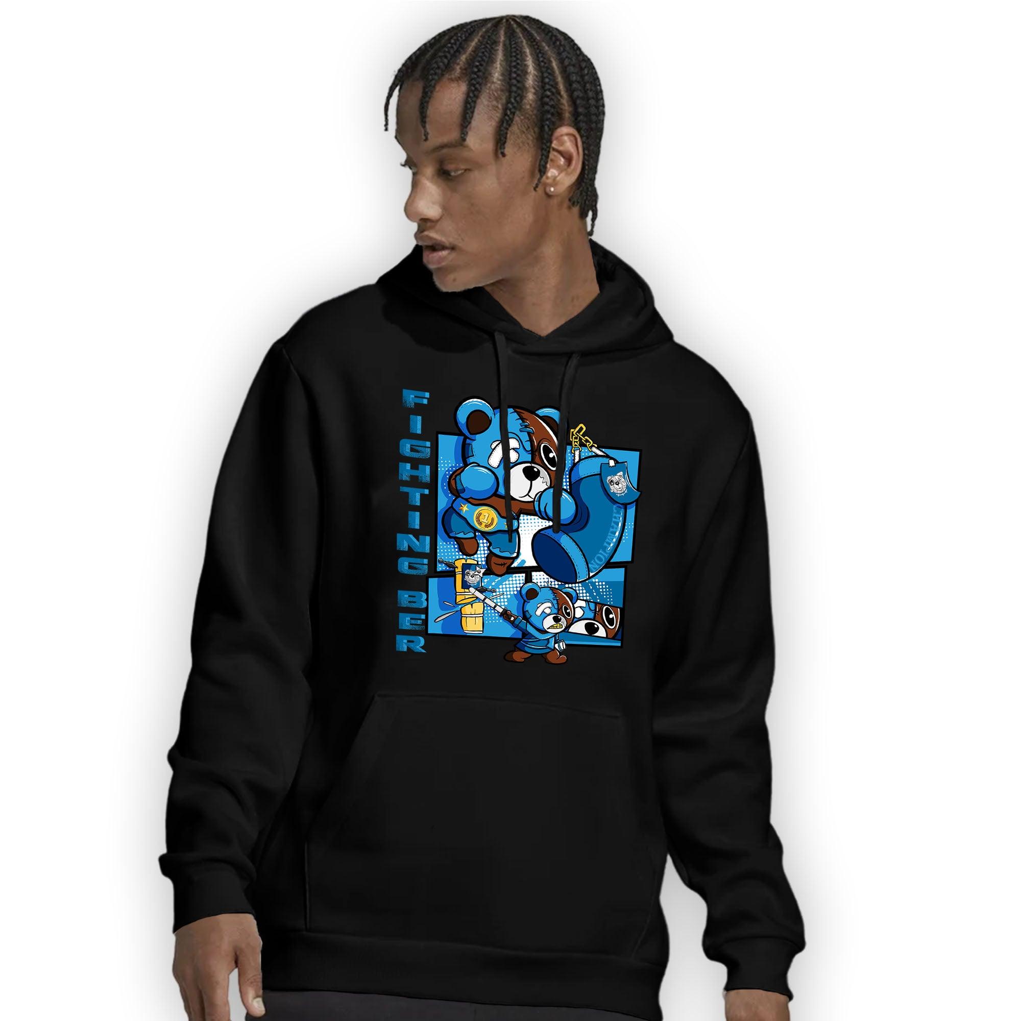 Powder Blue 9s Hoodie Match BER Fighting Boxing - NastyJamz