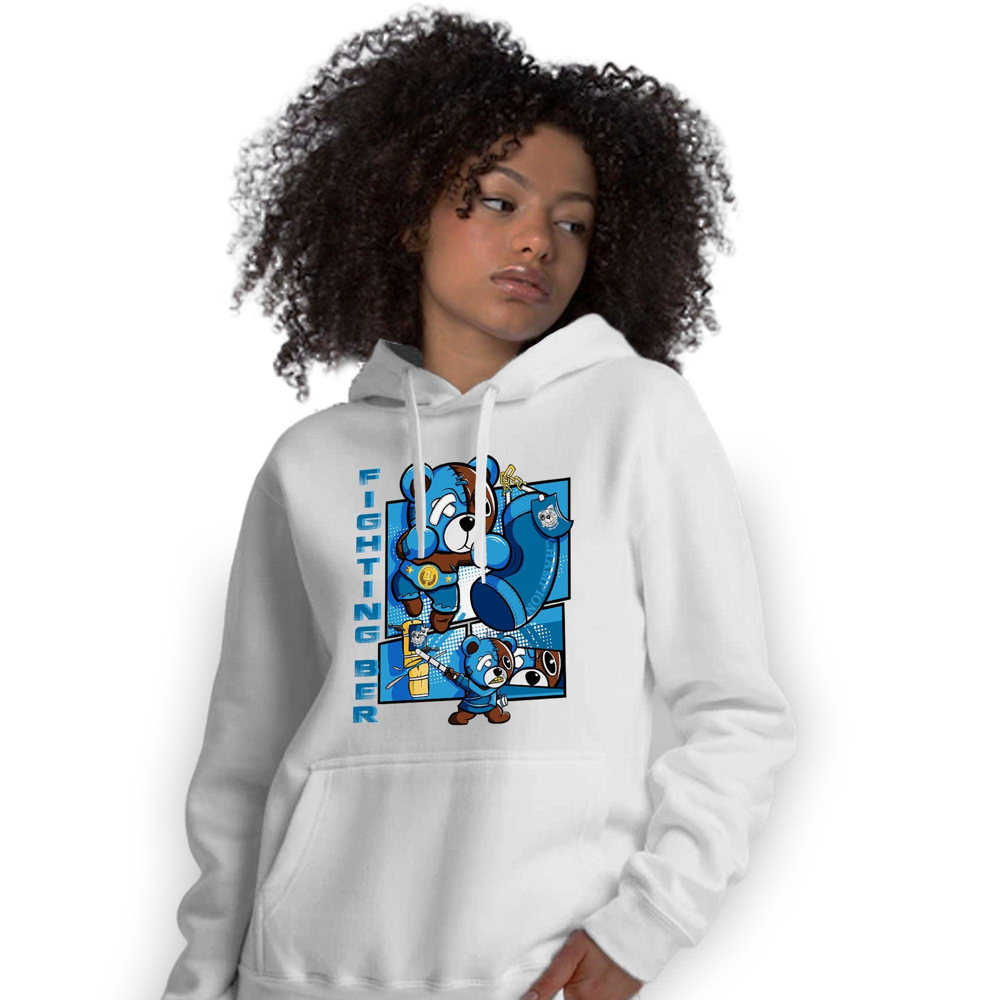 Powder Blue 9s Hoodie Match BER Fighting Boxing - NastyJamz