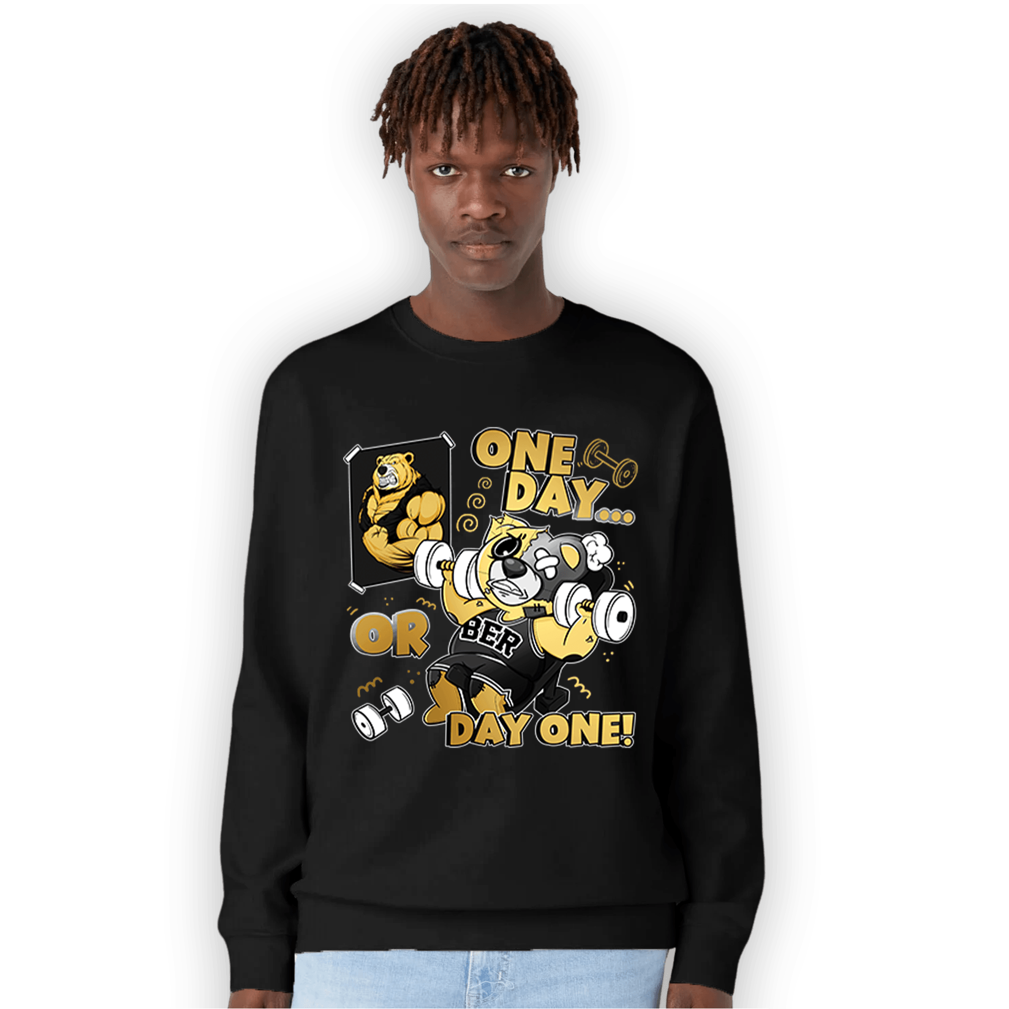 Mid SE Black Gold 1s Sweatshirt Match BER Gymmer - NastyJamz