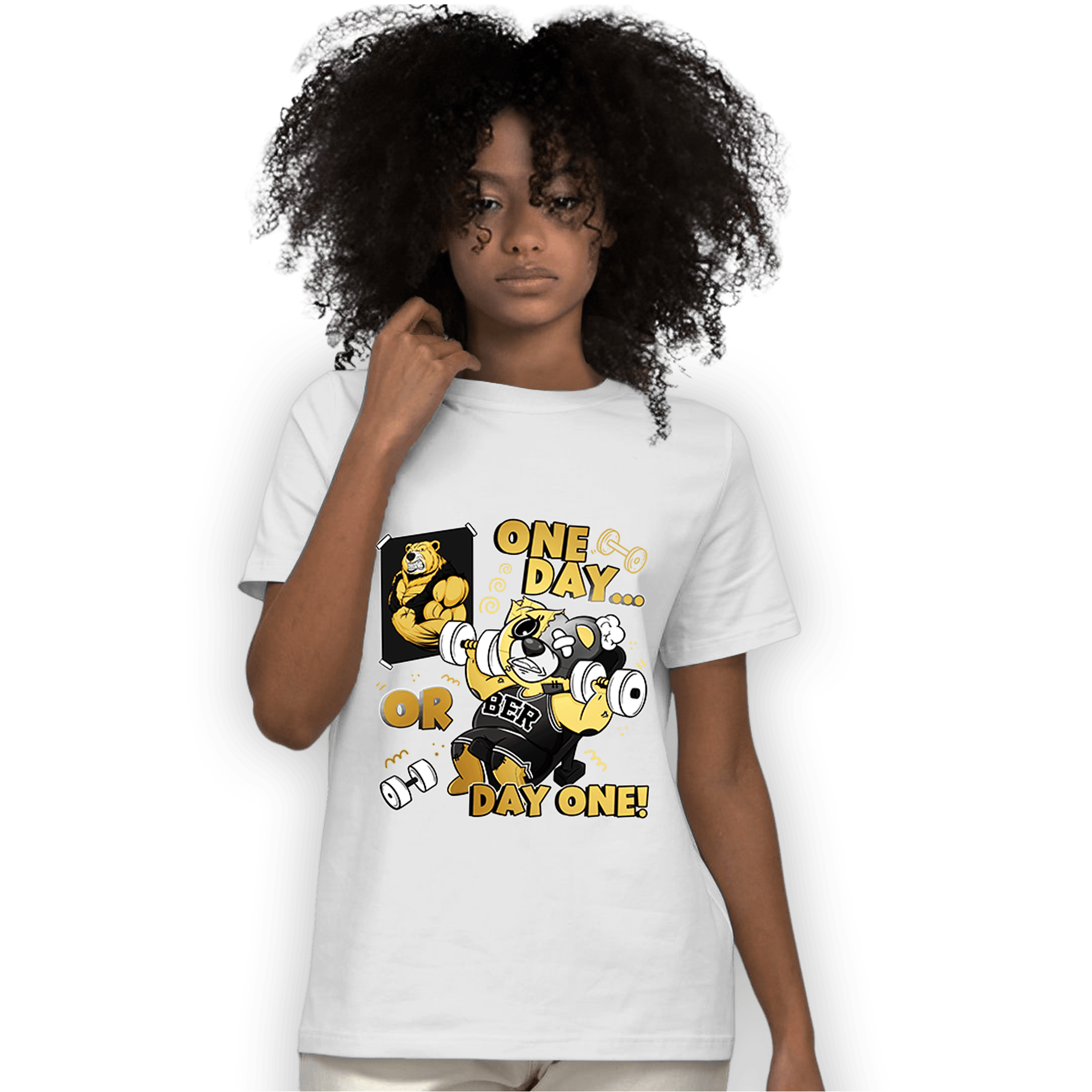 Mid SE Black Gold 1s T Shirt Match BER Gymmer - NastyJamz