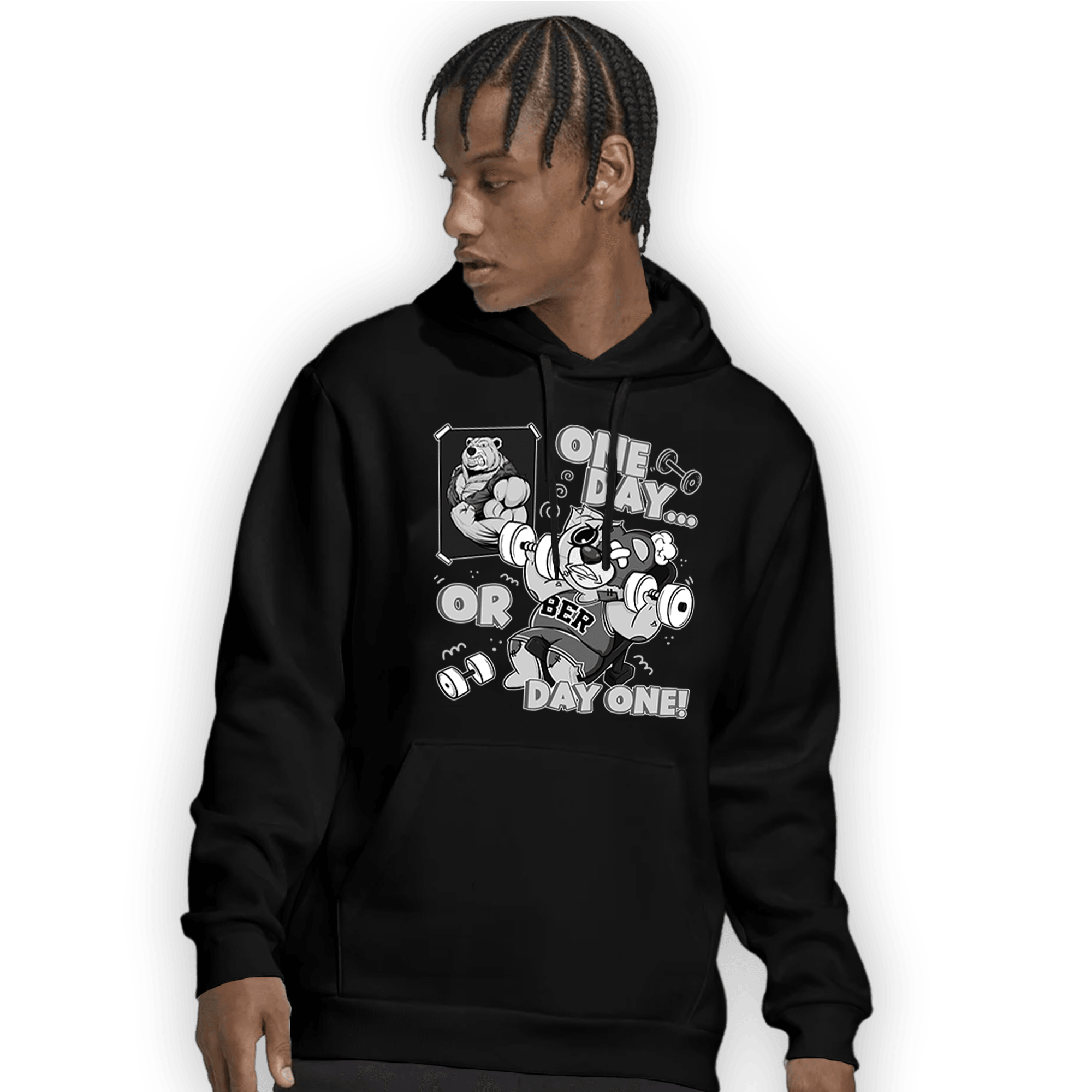 Retro High OG Black White 1s Hoodie Match BER Gymmer - NastyJamz