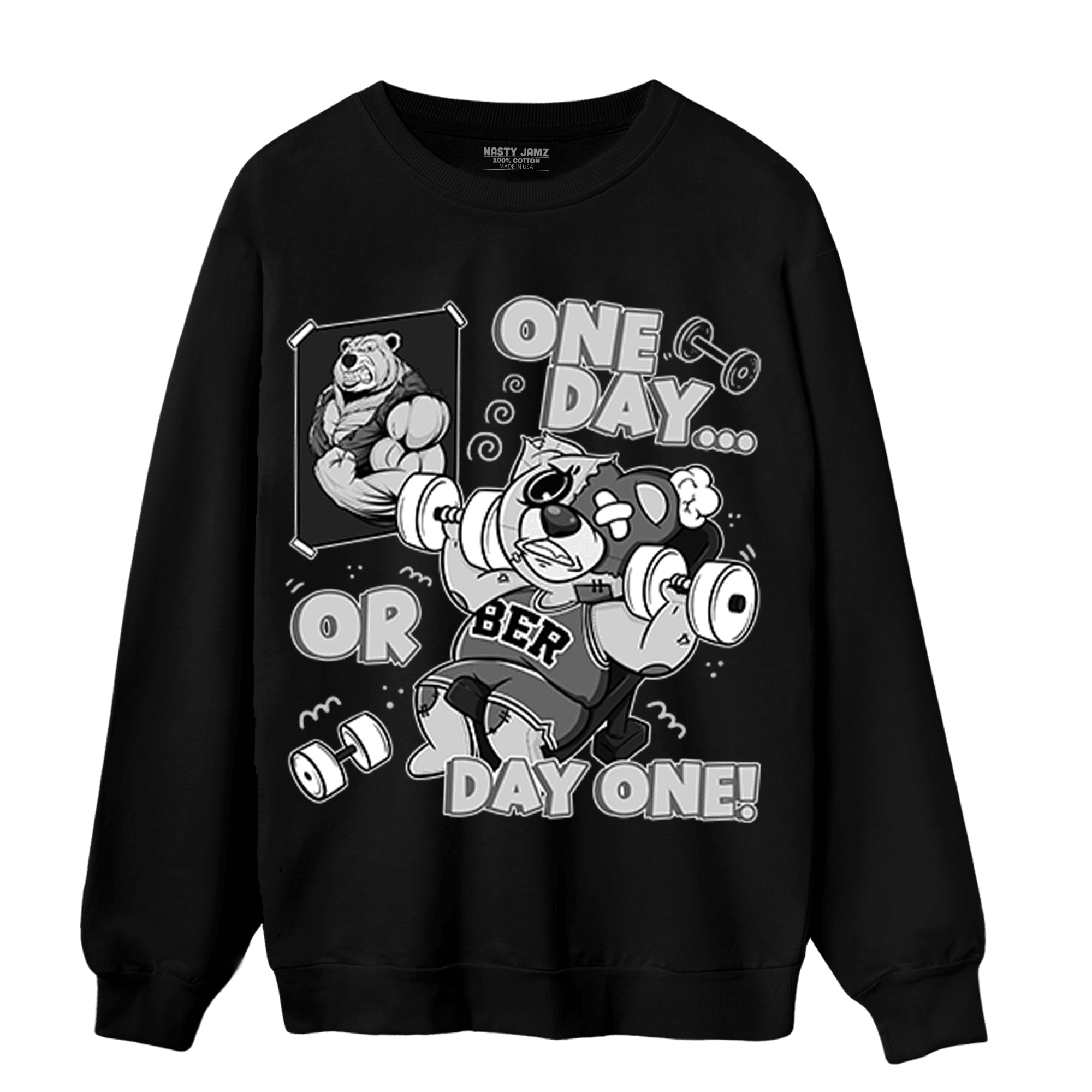 Retro High OG Black White 1s Sweatshirt Match BER Gymmer - NastyJamz