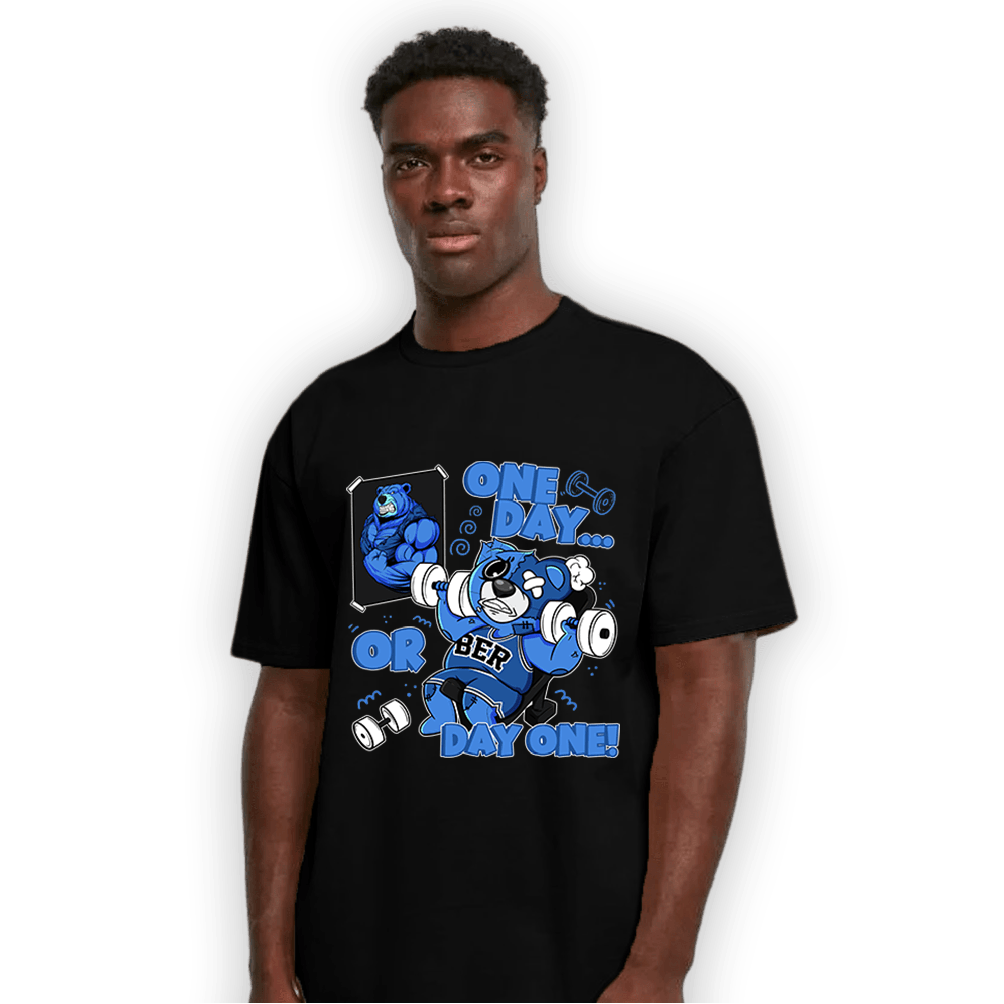 University Blue Toe 1s T Shirt Match BER Gymmer - NastyJamz