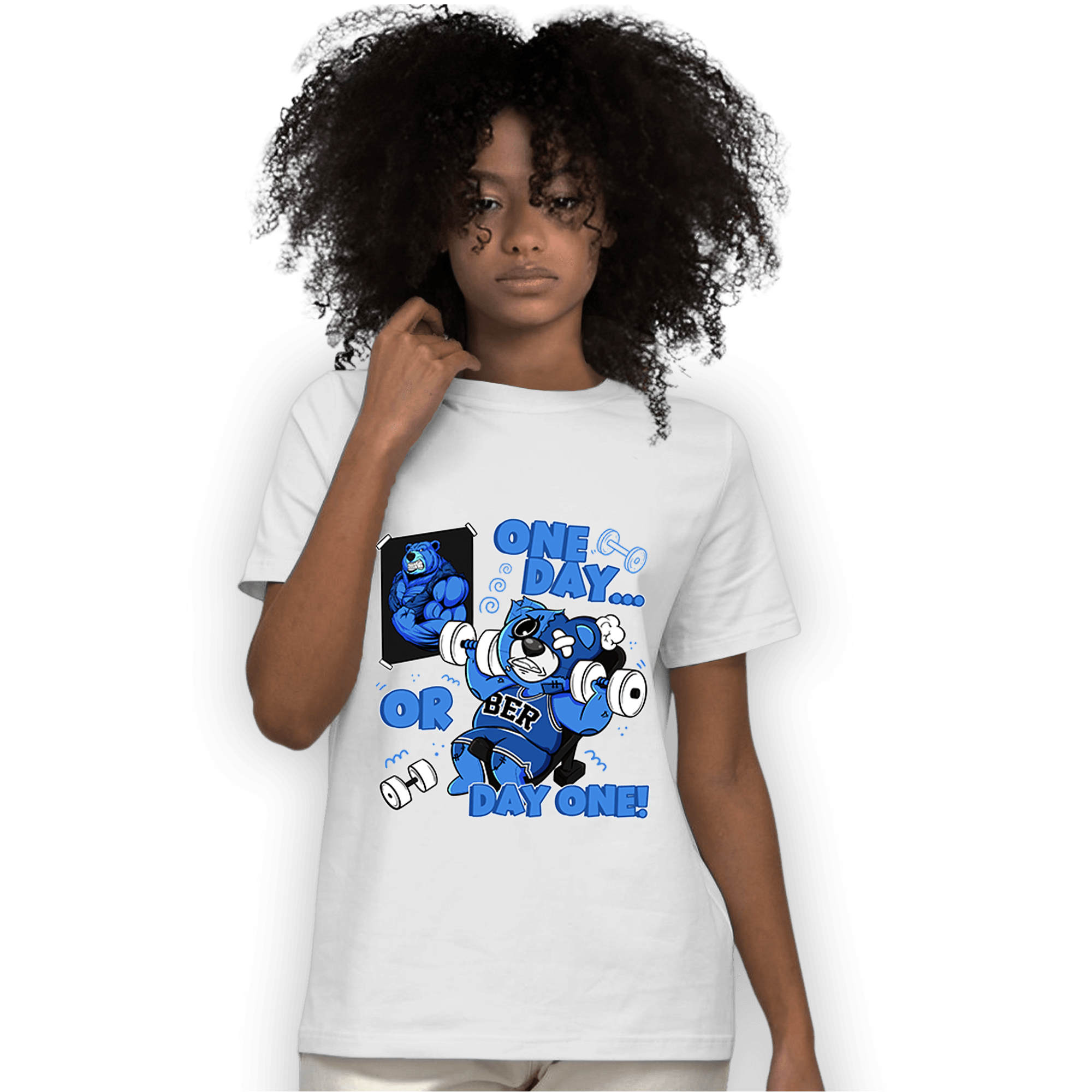 University Blue Toe 1s T Shirt Match BER Gymmer - NastyJamz