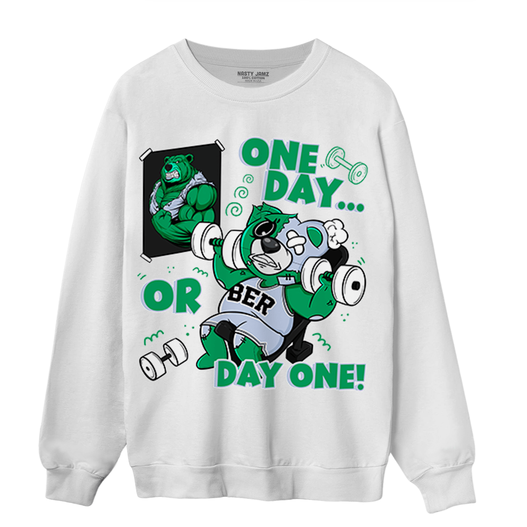 Lucky Green 5s Sweatshirt Match BER Gymmer - NastyJamz
