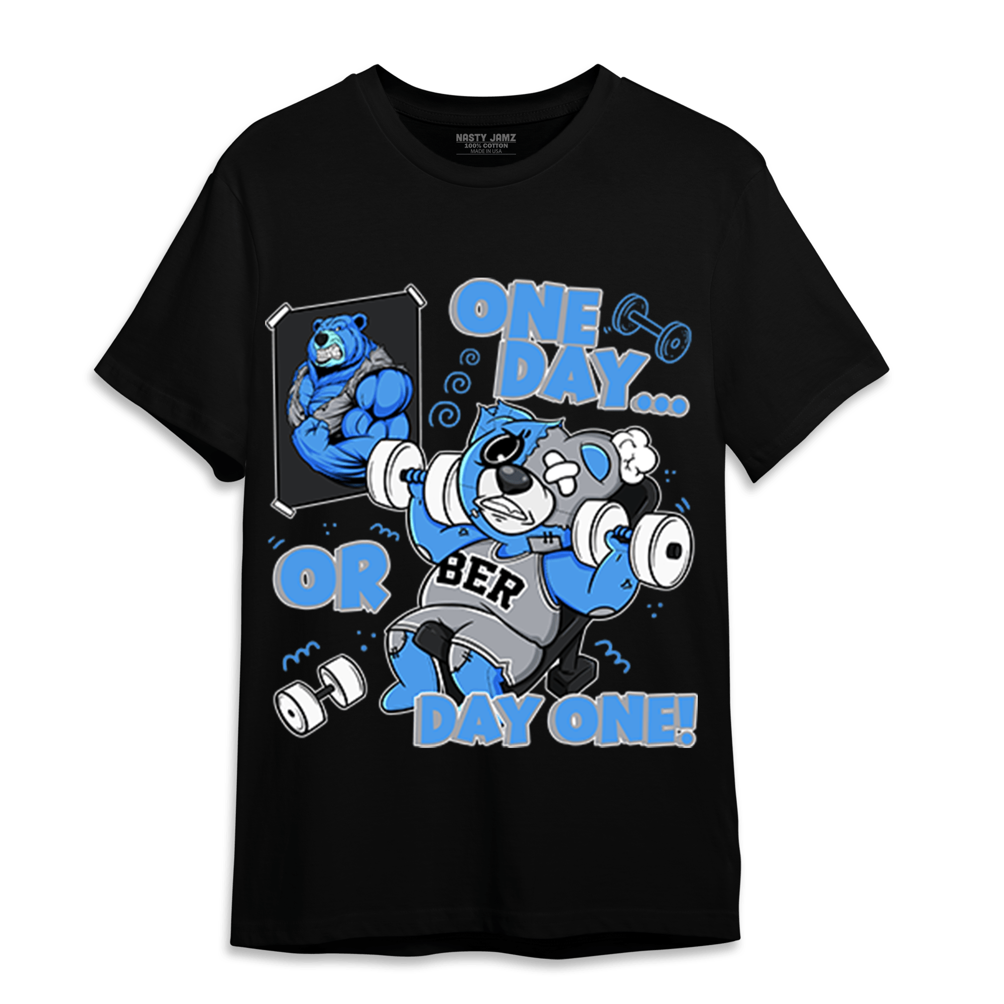 University Blue 5s T Shirt Match BER Gymmer - NastyJamz