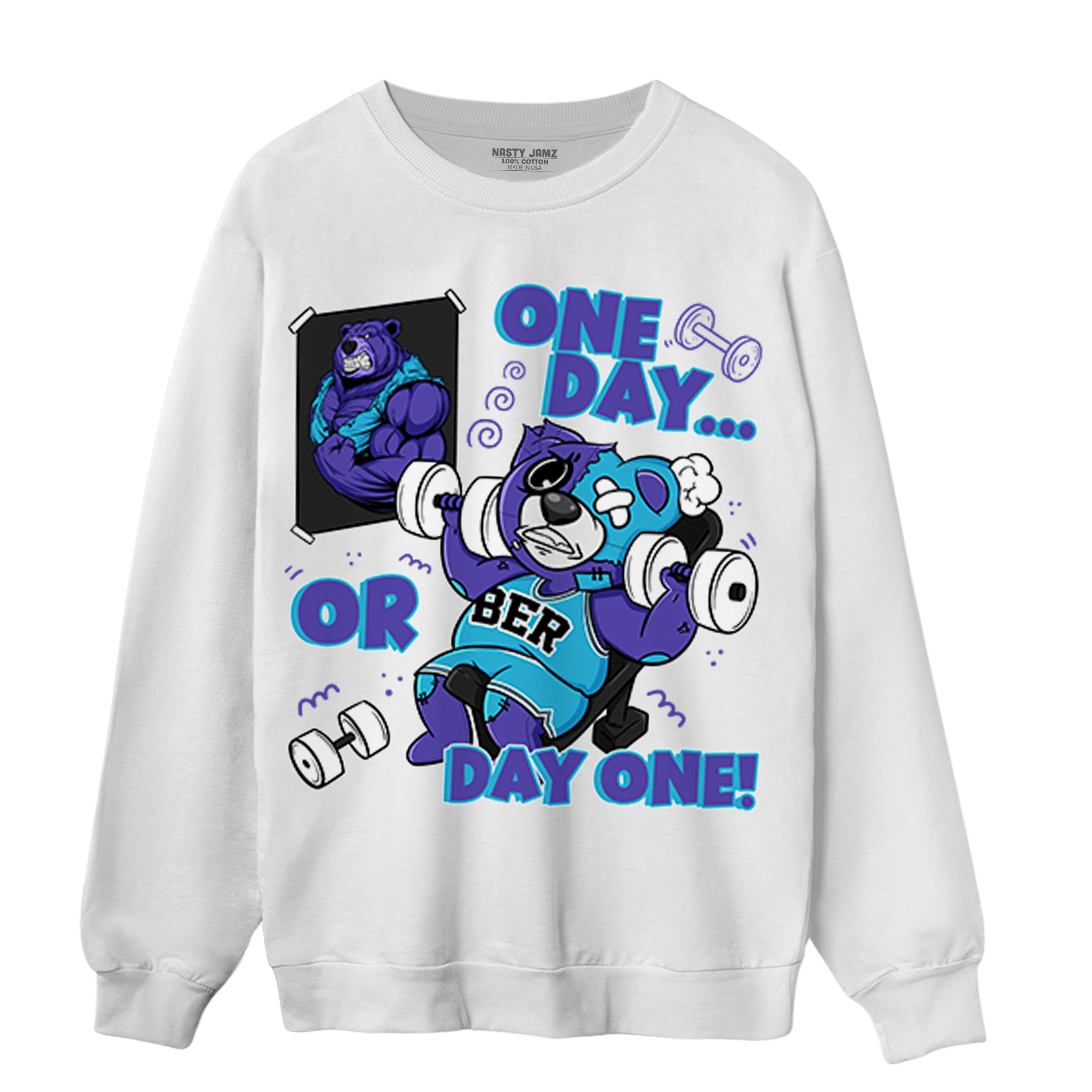 Aqua 6s Sweatshirt Match BER Gymmer - NastyJamz