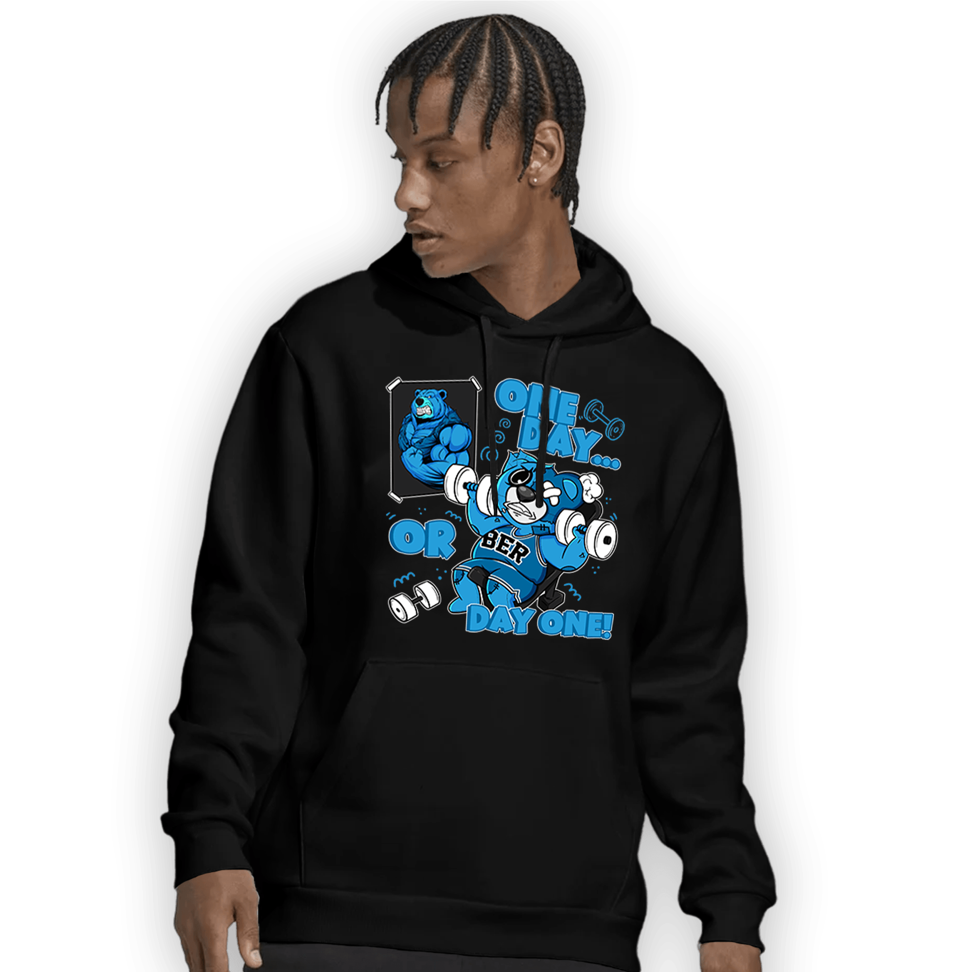 Powder Blue 9s Hoodie Match BER Gymmer - NastyJamz