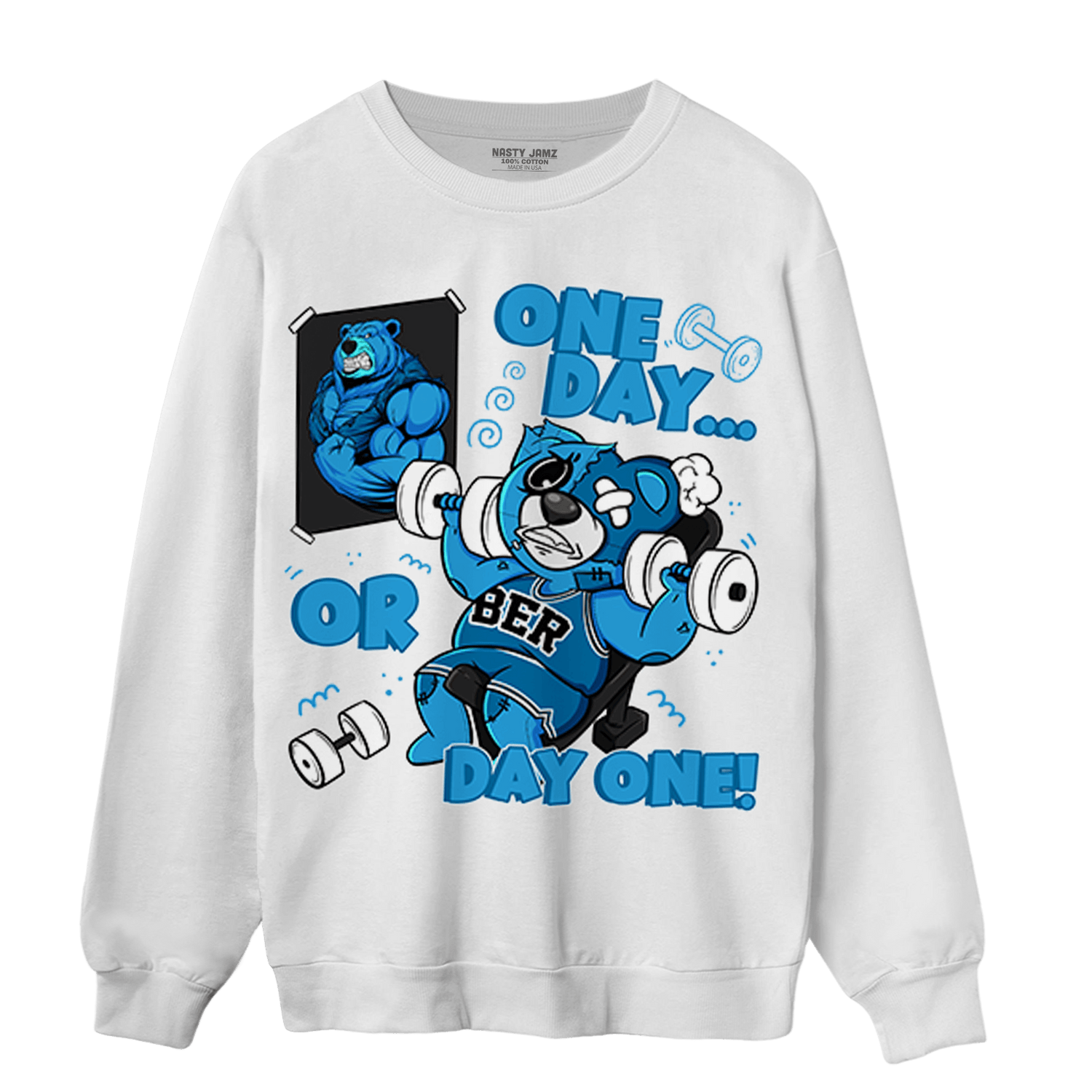 Powder Blue 9s Sweatshirt Match BER Gymmer - NastyJamz