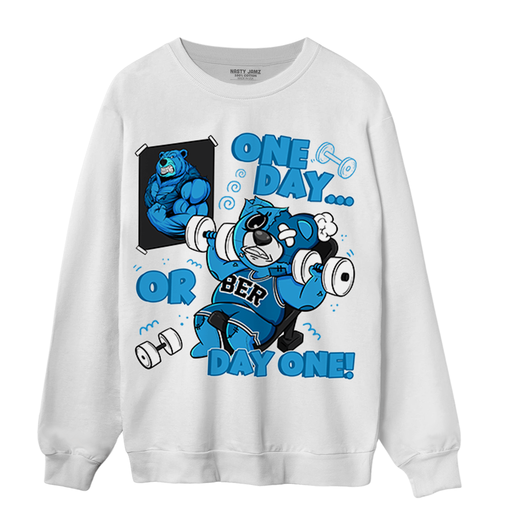Powder Blue 9s Sweatshirt Match BER Gymmer - NastyJamz