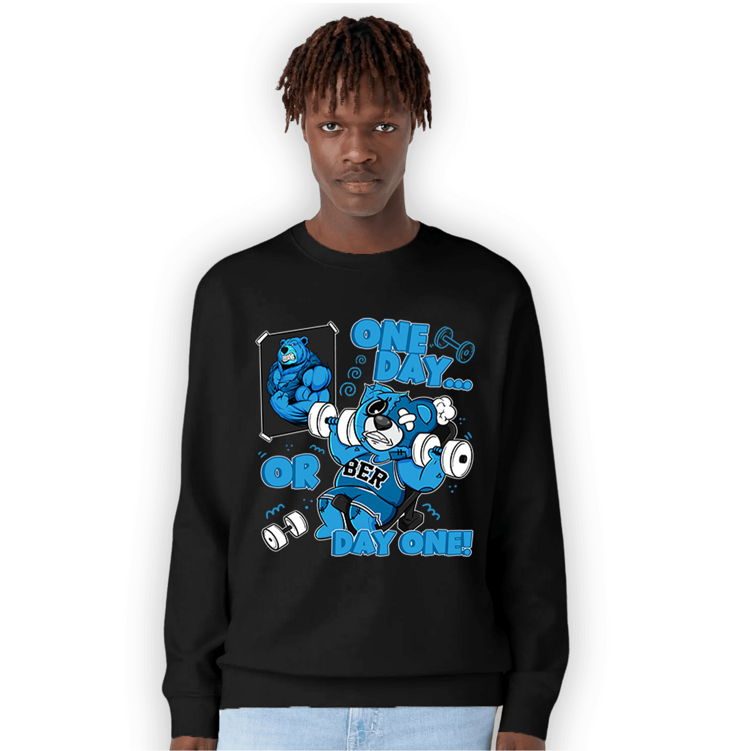 Powder Blue 9s Sweatshirt Match BER Gymmer - NastyJamz