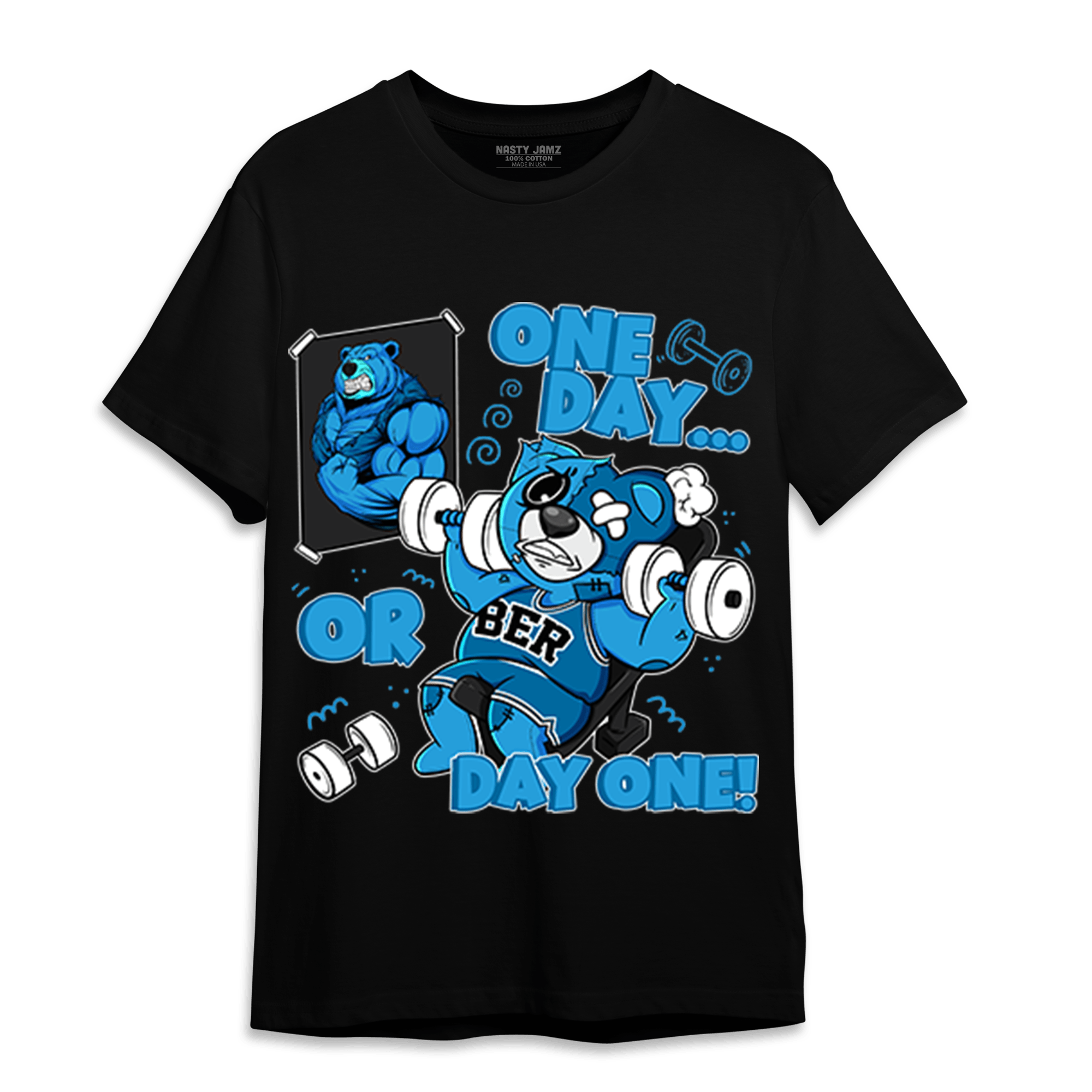 Powder Blue 9s T Shirt Match BER Gymmer - NastyJamz