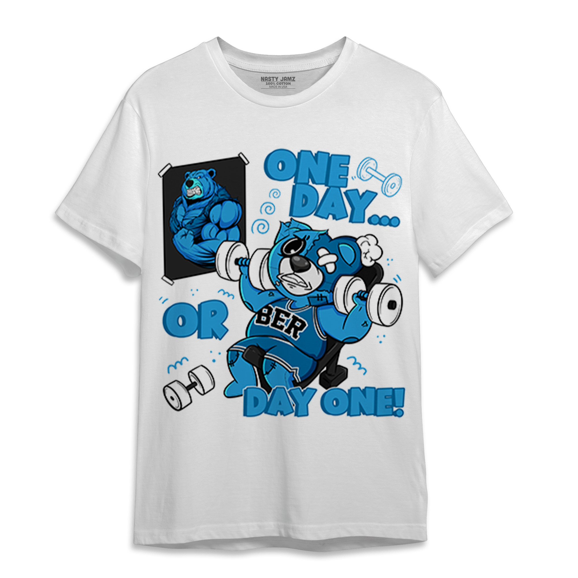 Powder Blue 9s T Shirt Match BER Gymmer - NastyJamz