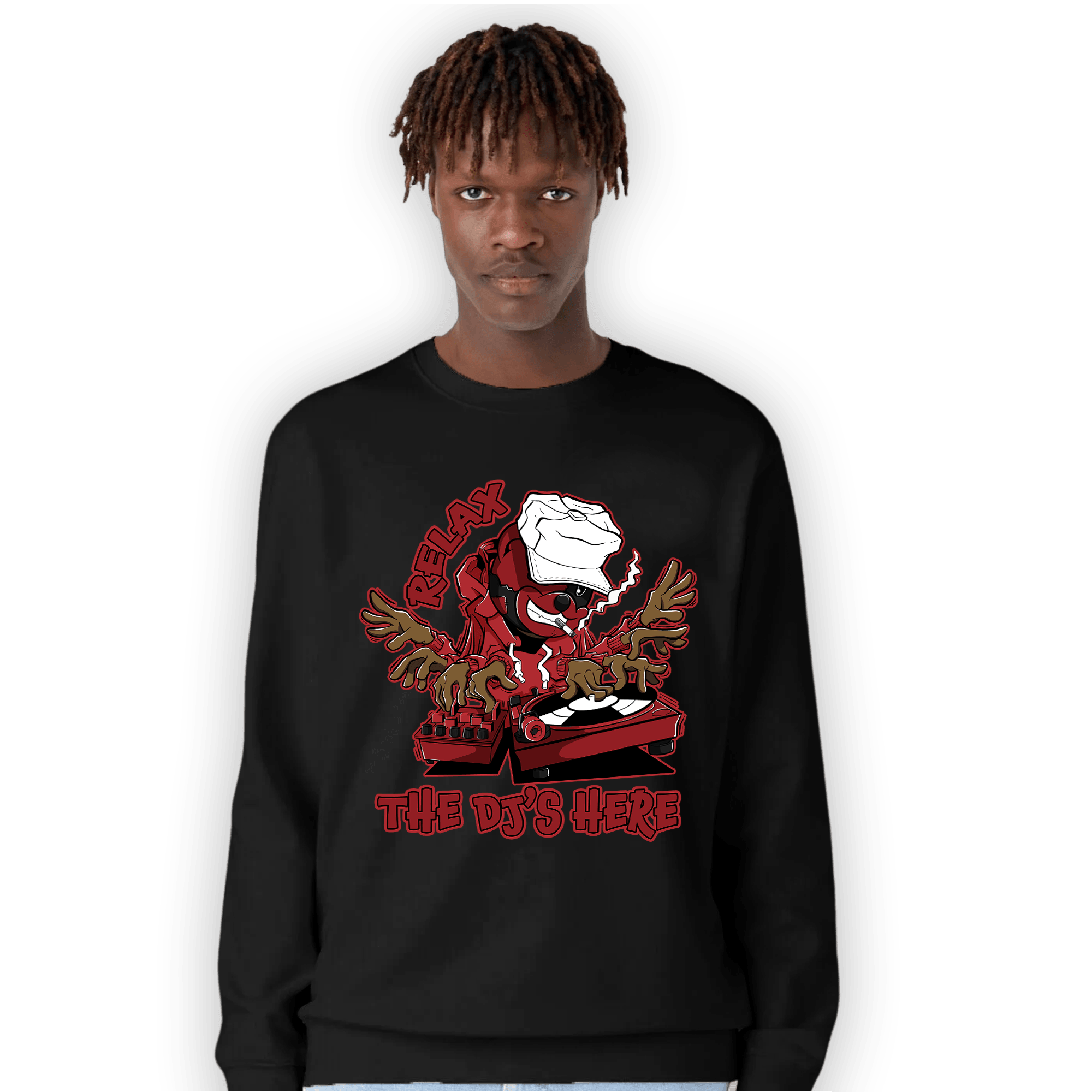 Cherry 12s Sweatshirt Match BER The DJ Here - NastyJamz