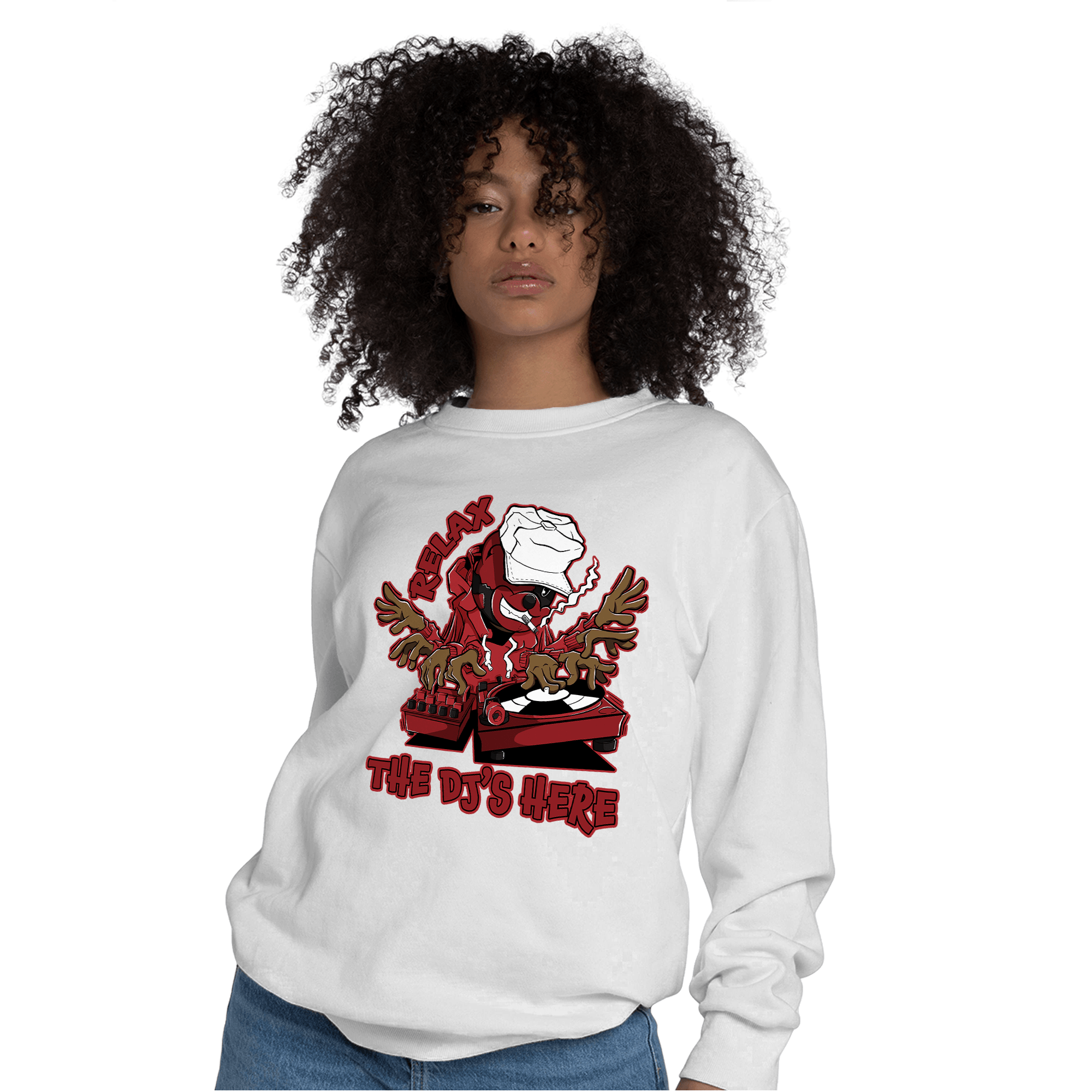 Cherry 12s Sweatshirt Match BER The DJ Here - NastyJamz