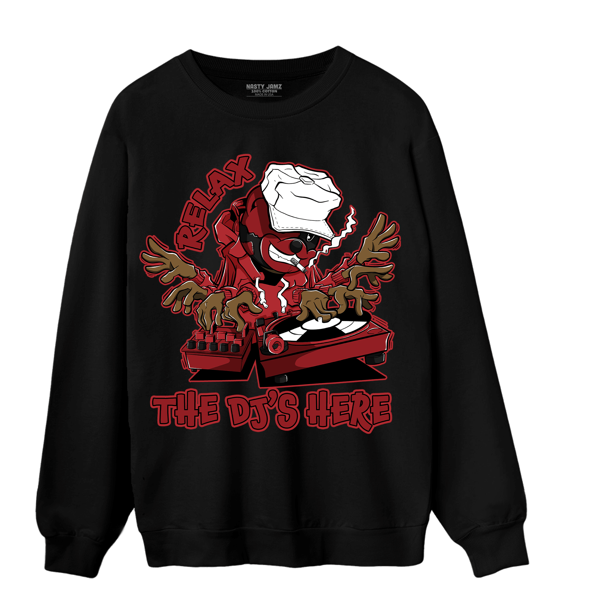 Cherry 12s Sweatshirt Match BER The DJ Here - NastyJamz