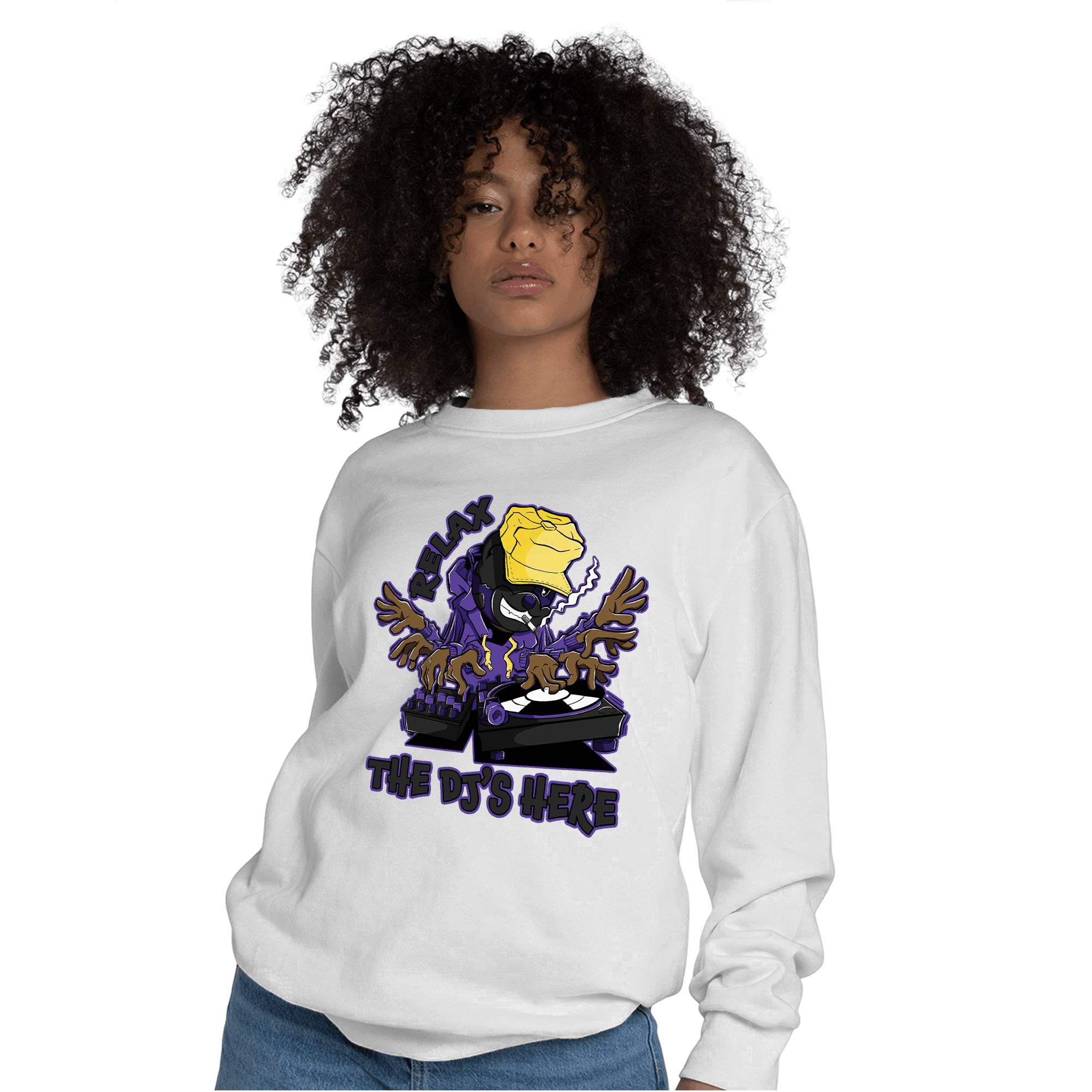 Field Purple 12s Sweatshirt Match BER The DJ Here - NastyJamz