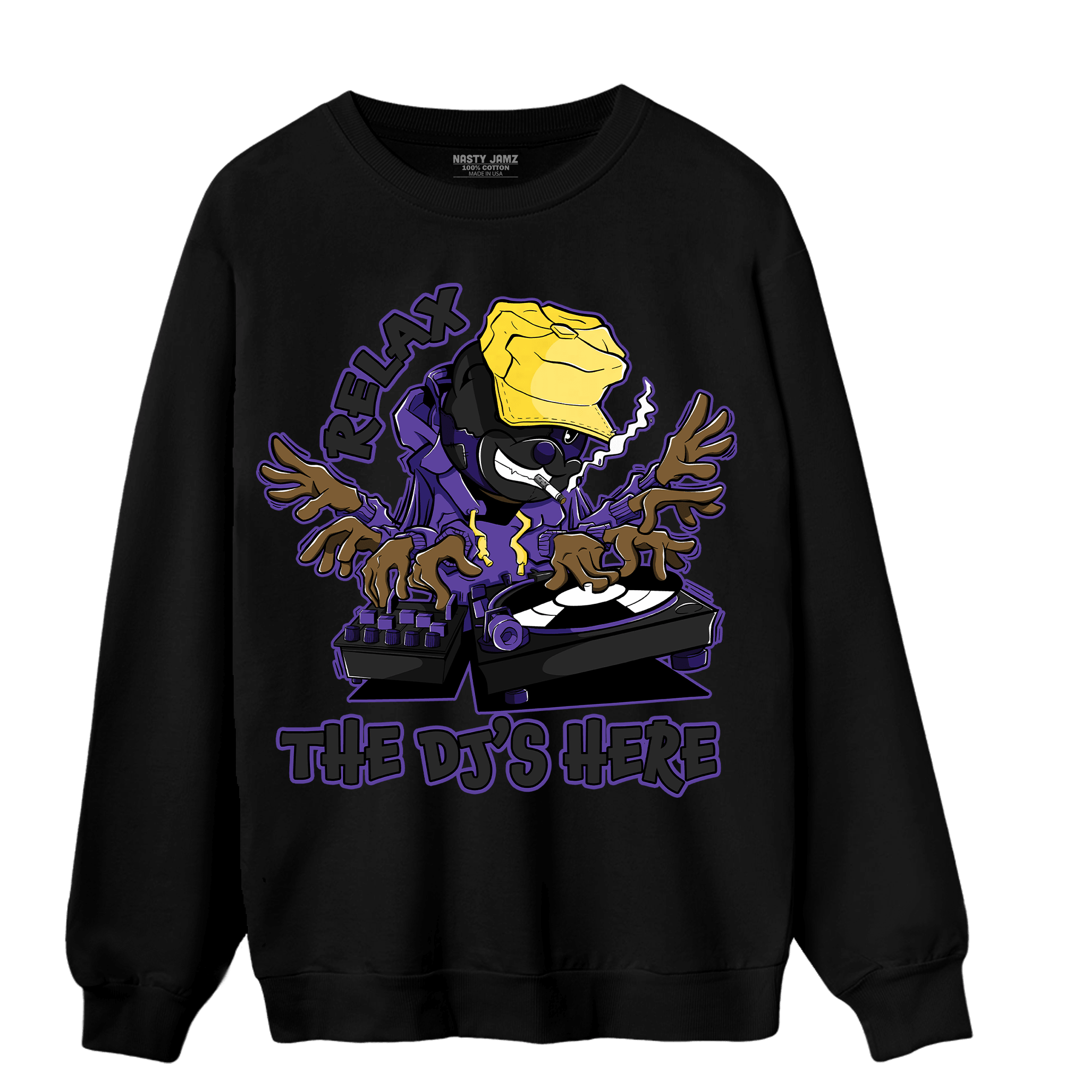 Field Purple 12s Sweatshirt Match BER The DJ Here - NastyJamz