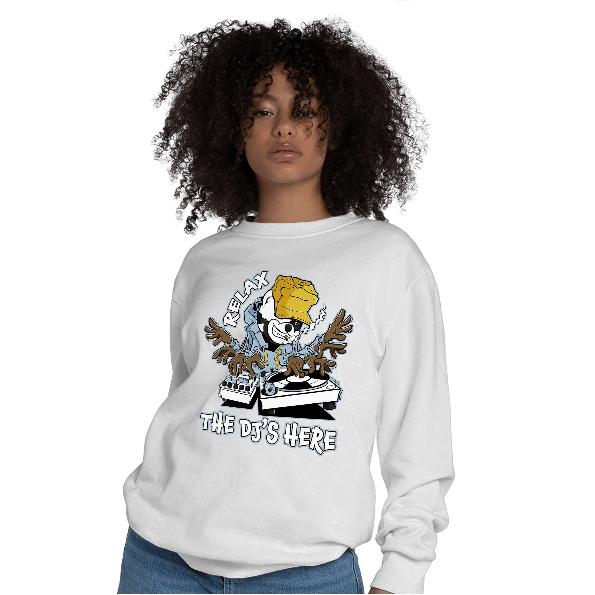 Blue Grey 13s Sweatshirt Match BER The DJ Here - NastyJamz