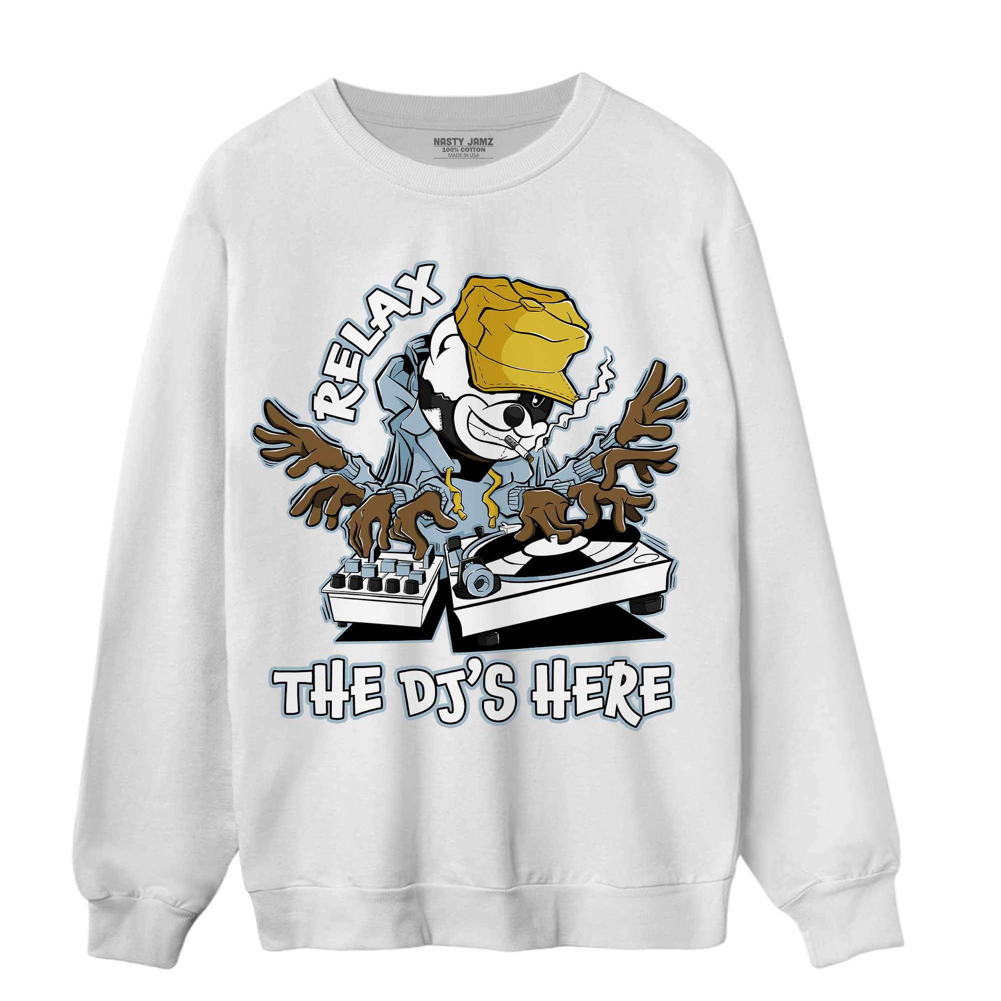 Blue Grey 13s Sweatshirt Match BER The DJ Here - NastyJamz