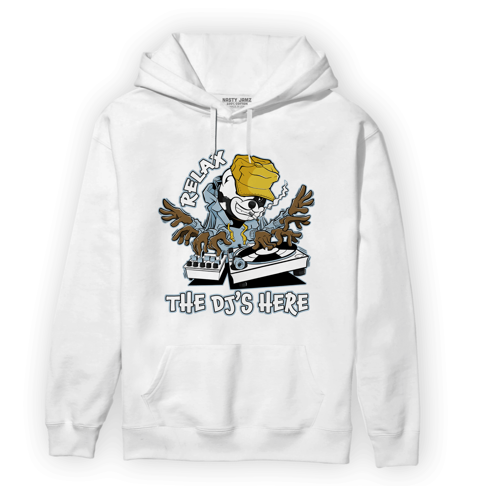 Blue Grey 13s Hoodie Match BER The DJ Here - NastyJamz