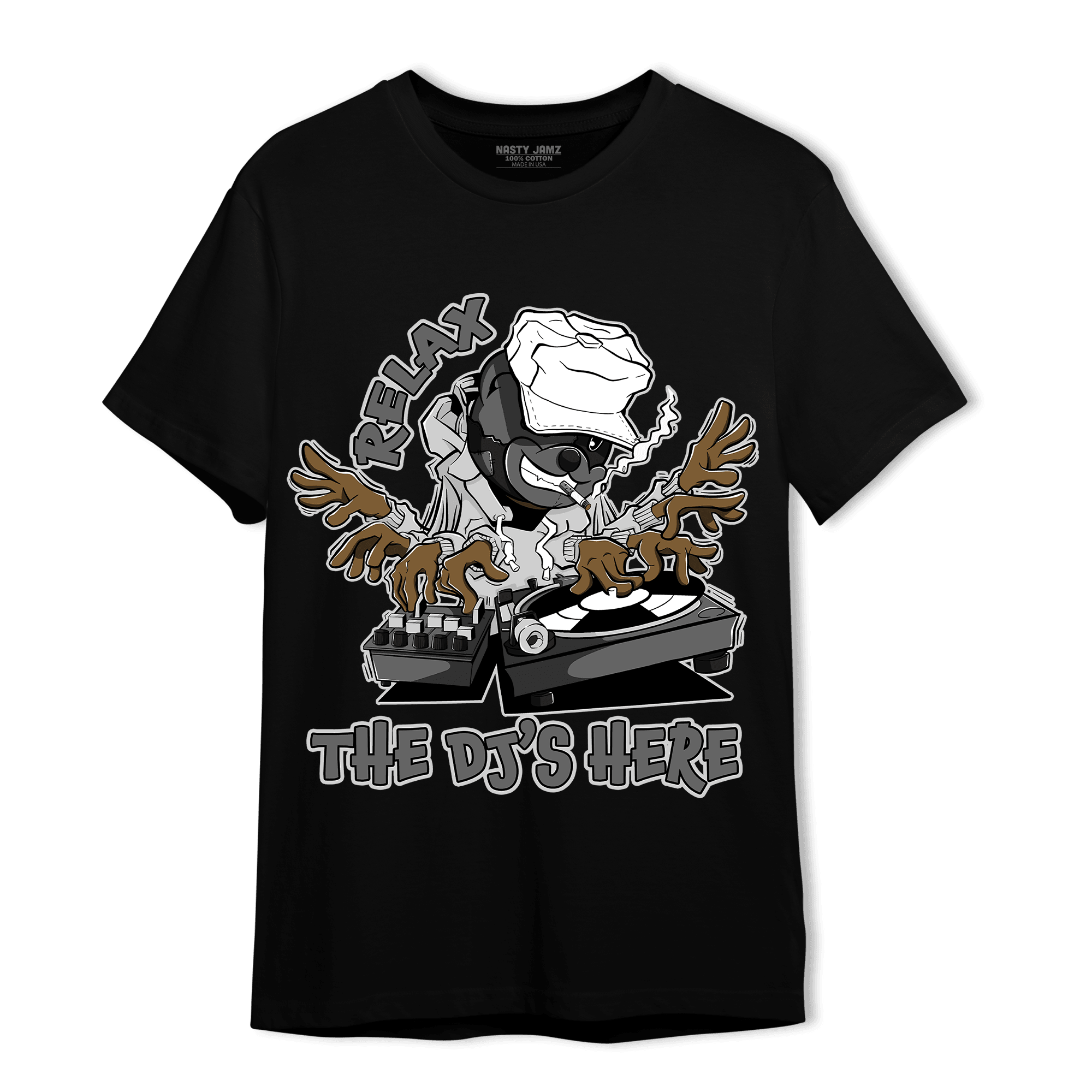 Retro High OG Black White 1s T Shirt Match BER The DJ Here - NastyJamz
