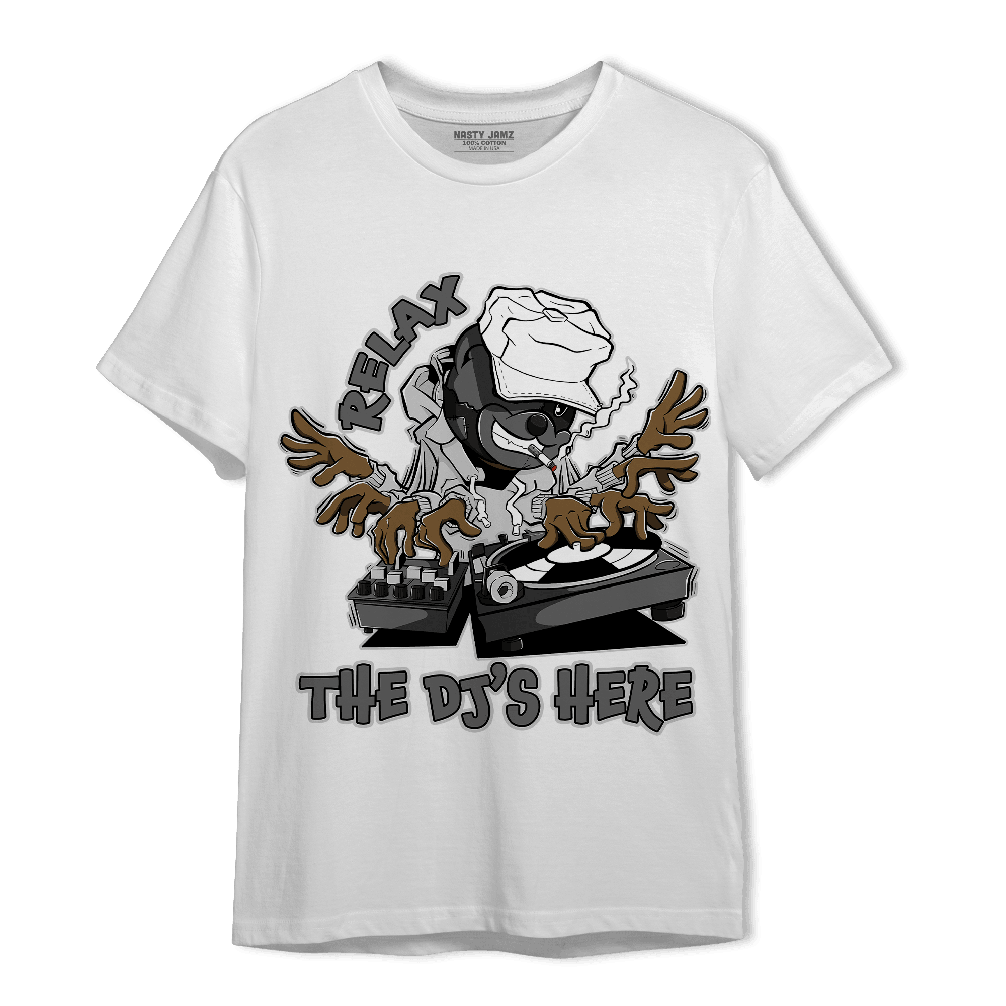 Retro High OG Black White 1s T Shirt Match BER The DJ Here - NastyJamz