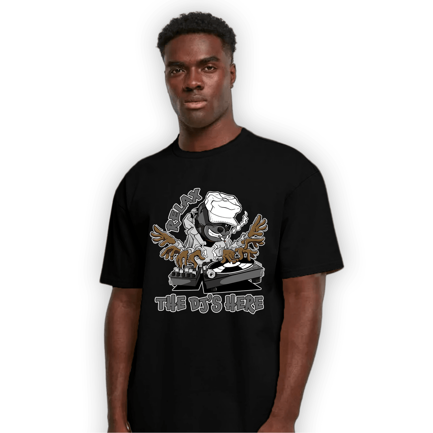 Retro High OG Black White 1s T Shirt Match BER The DJ Here - NastyJamz
