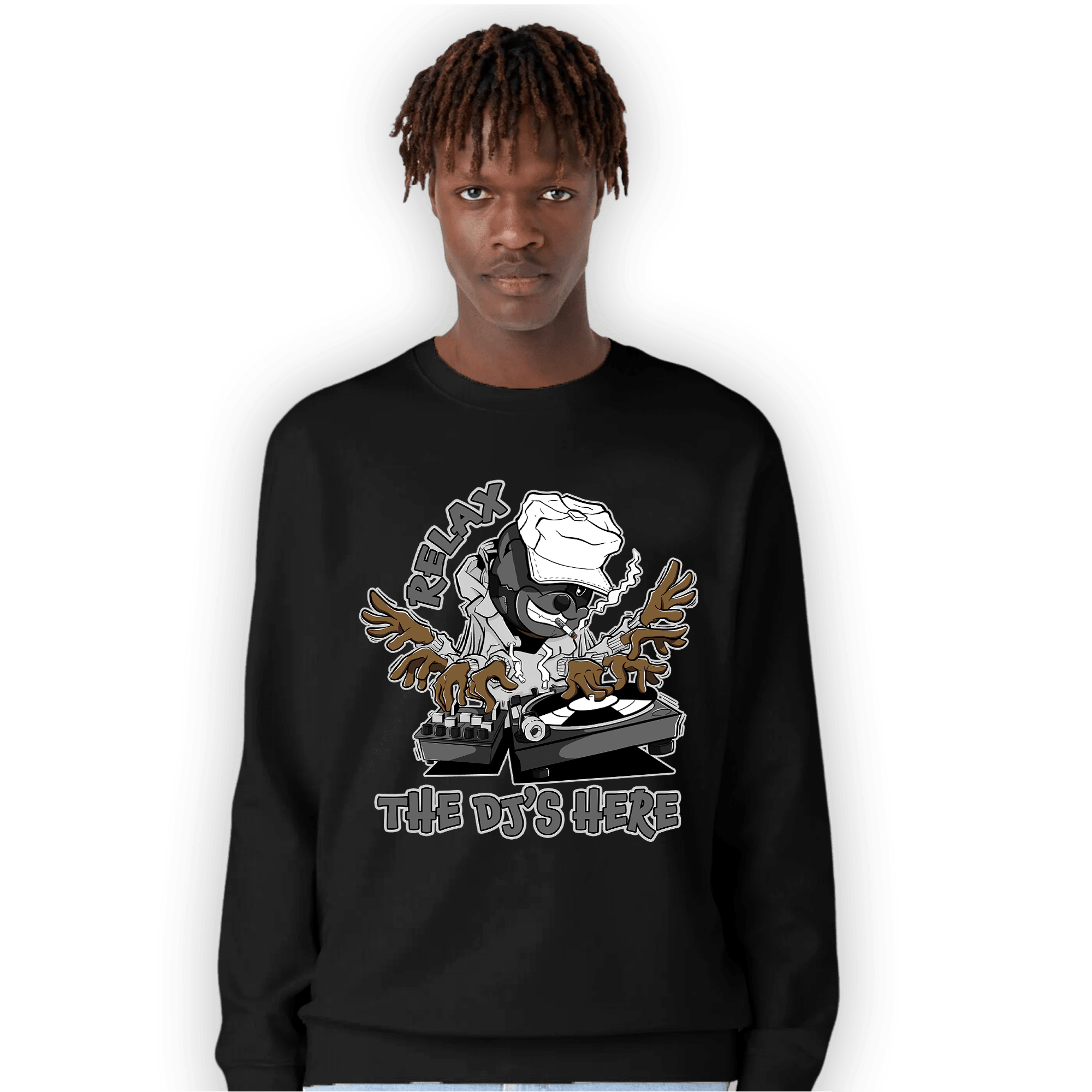 Retro High OG Black White 1s Sweatshirt Match BER The DJ Here - NastyJamz