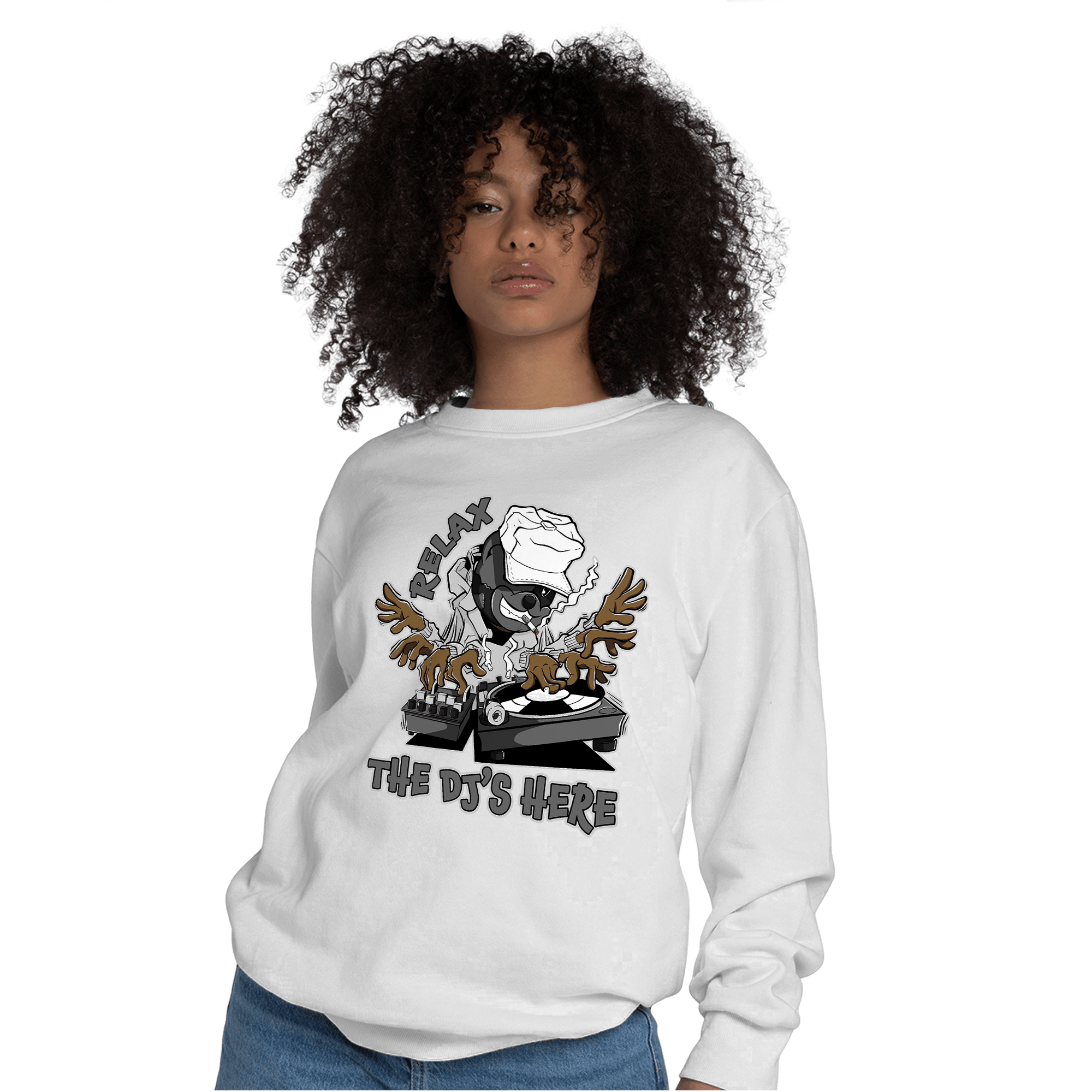 Retro High OG Black White 1s Sweatshirt Match BER The DJ Here - NastyJamz