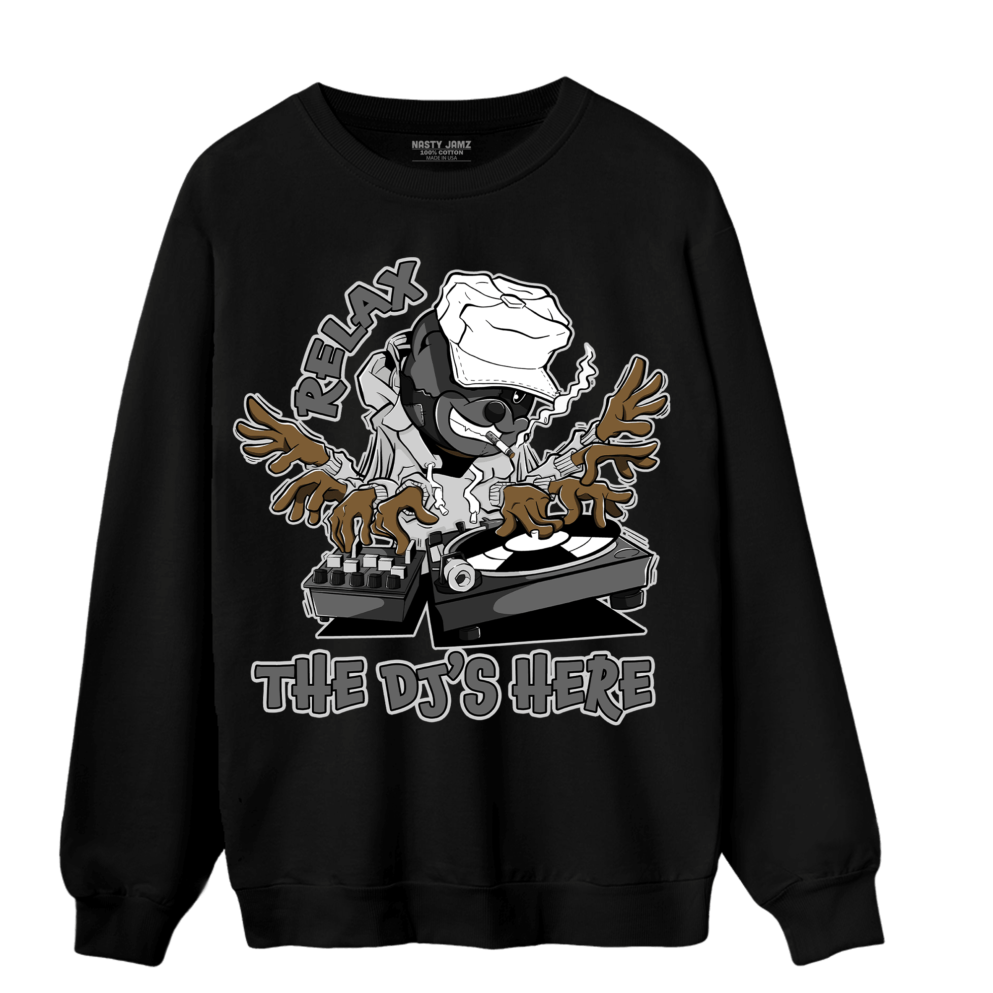 Retro High OG Black White 1s Sweatshirt Match BER The DJ Here - NastyJamz