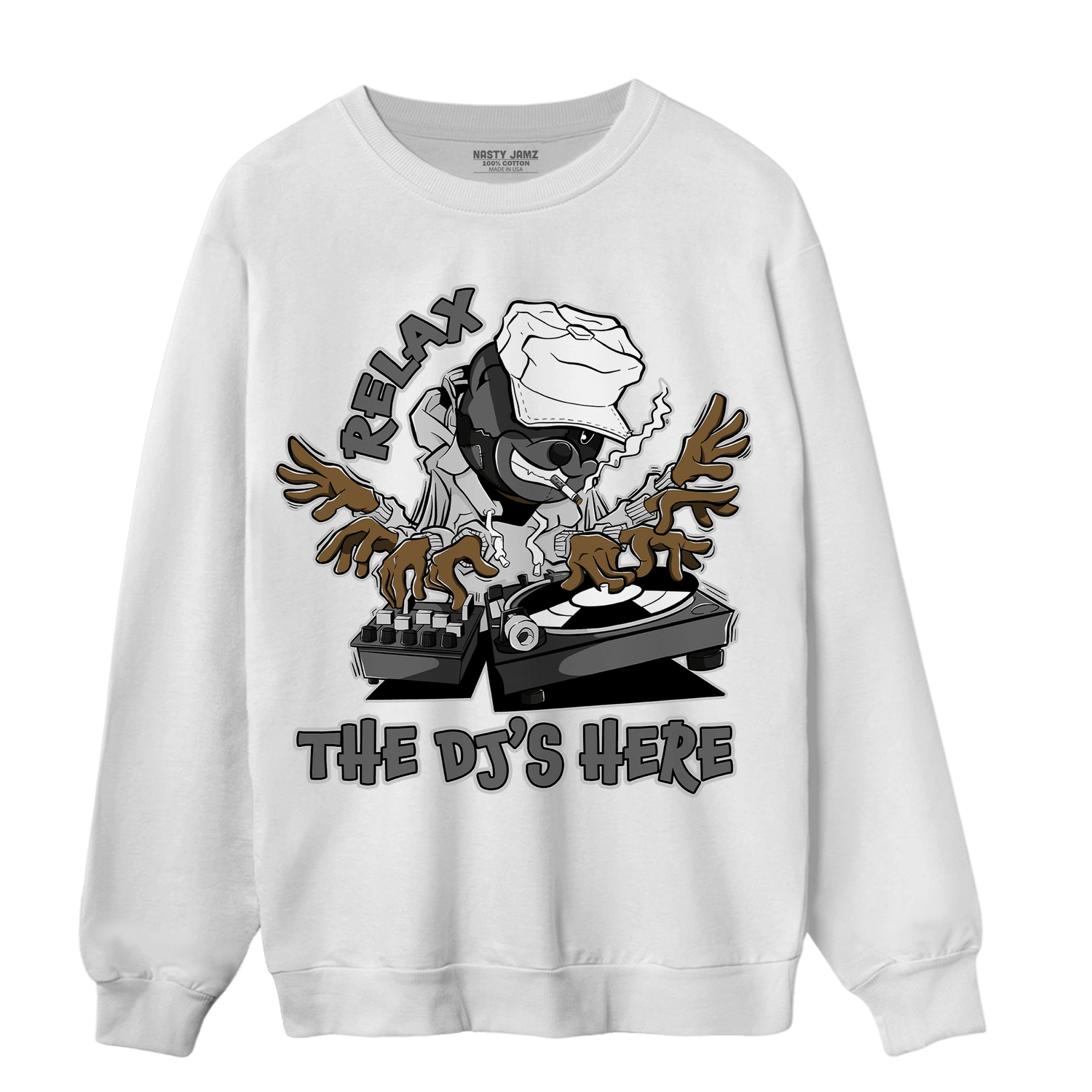 Retro High OG Black White 1s Sweatshirt Match BER The DJ Here - NastyJamz