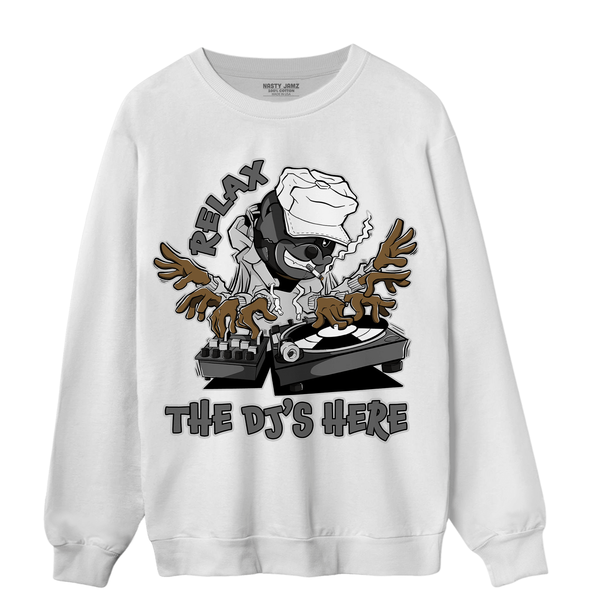 Retro High OG Black White 1s Sweatshirt Match BER The DJ Here - NastyJamz