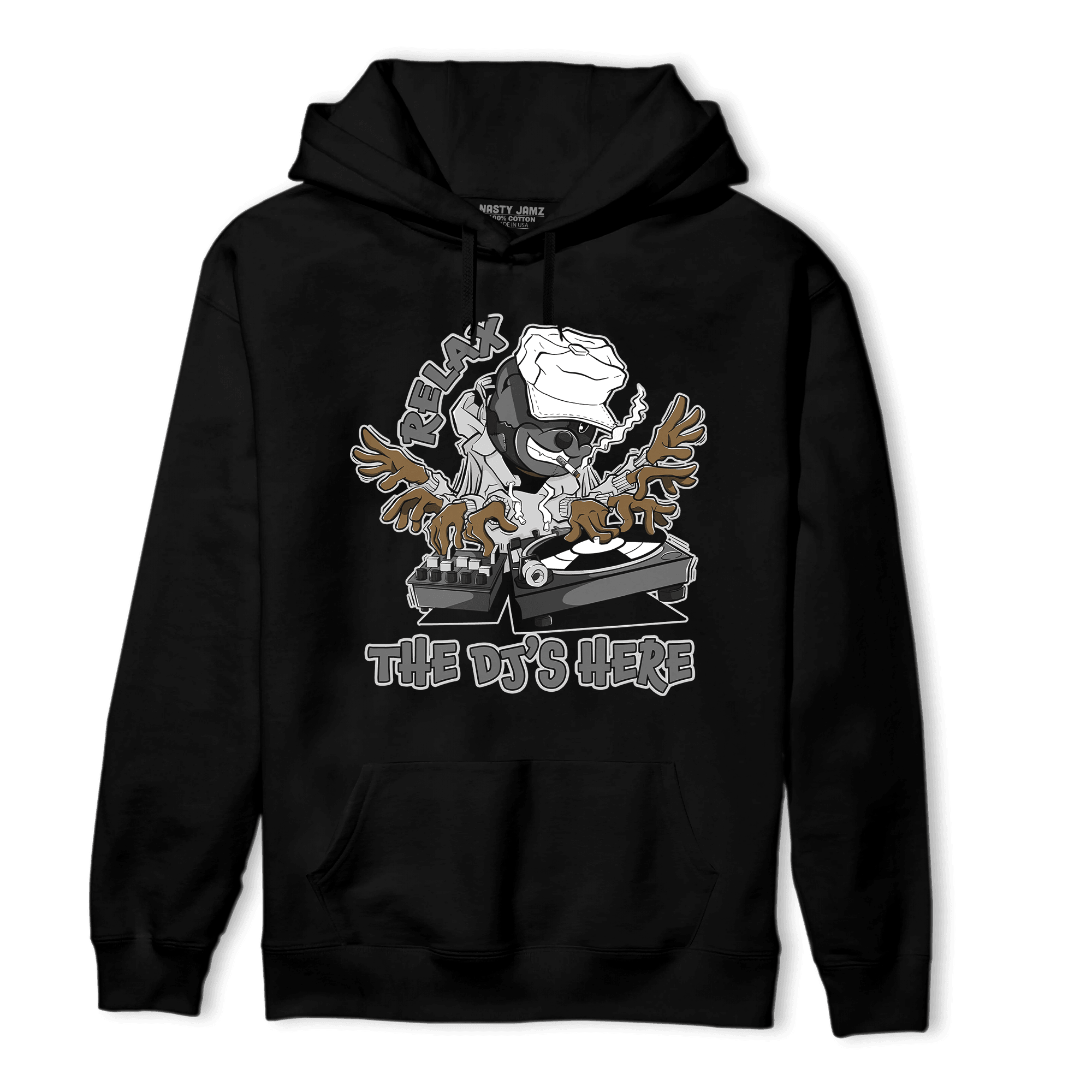 Retro High OG Black White 1s Hoodie Match BER The DJ Here - NastyJamz