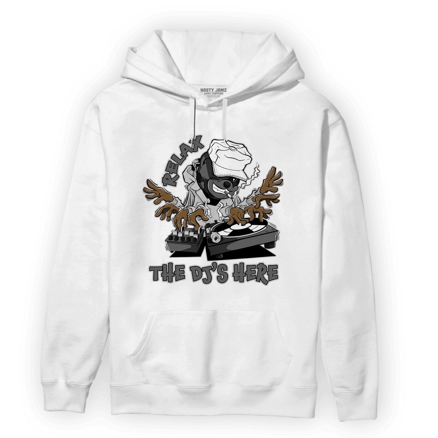 Retro High OG Black White 1s Hoodie Match BER The DJ Here - NastyJamz