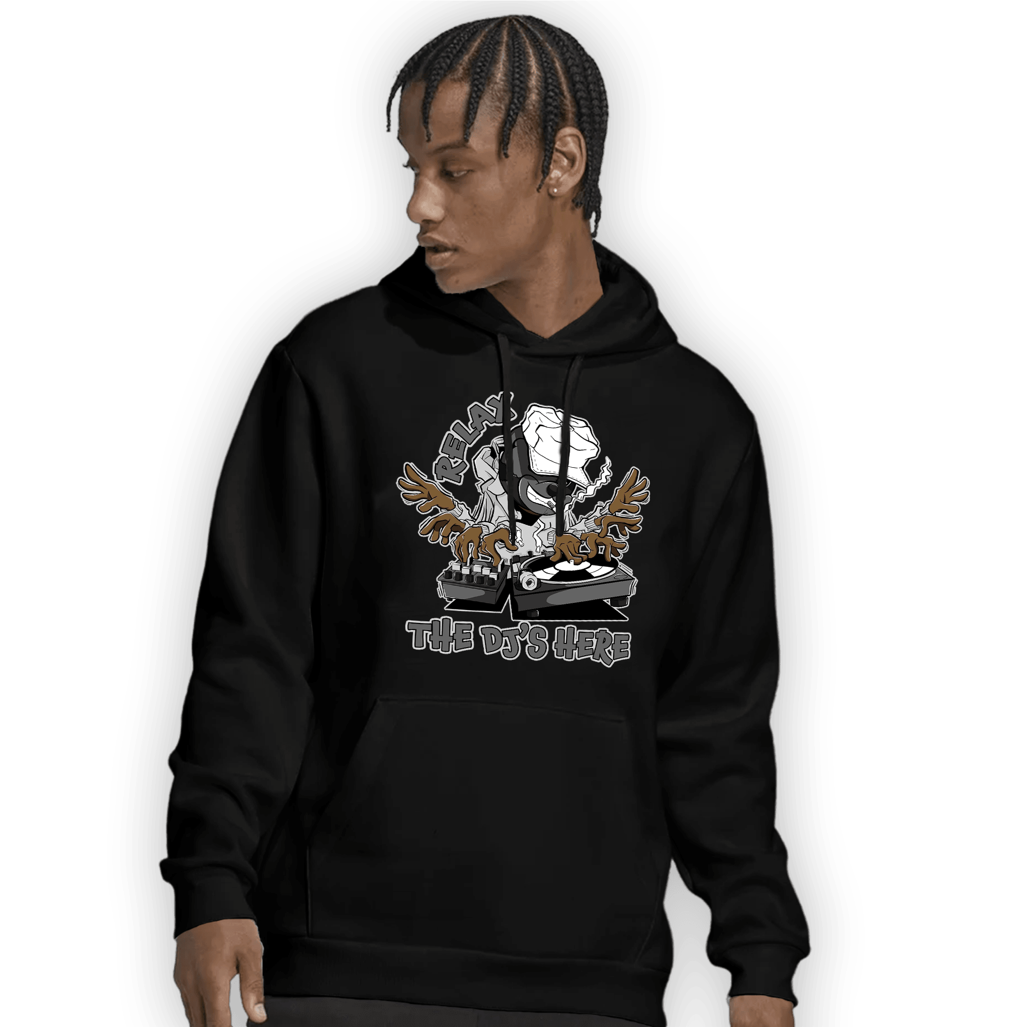 Retro High OG Black White 1s Hoodie Match BER The DJ Here - NastyJamz