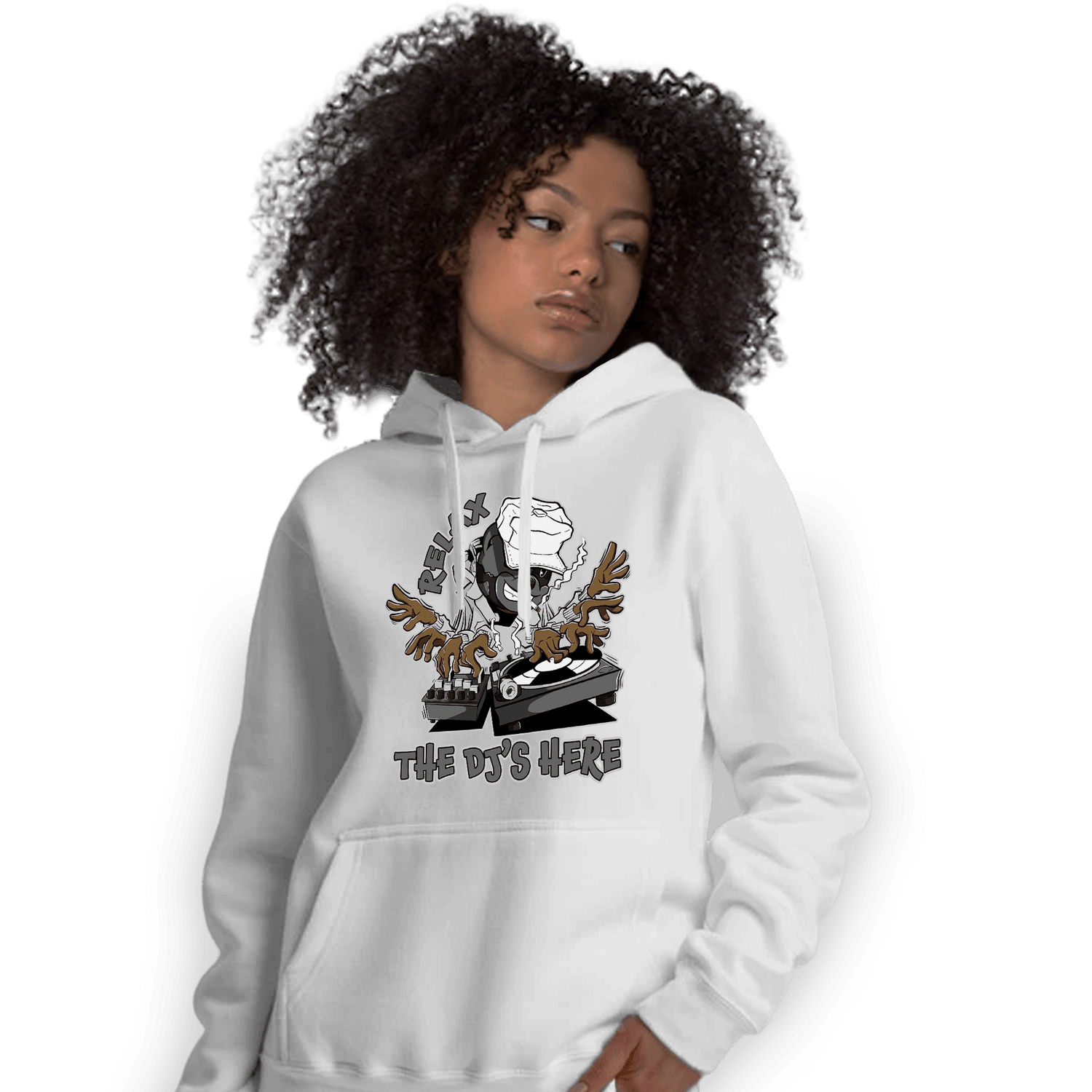 Retro High OG Black White 1s Hoodie Match BER The DJ Here - NastyJamz