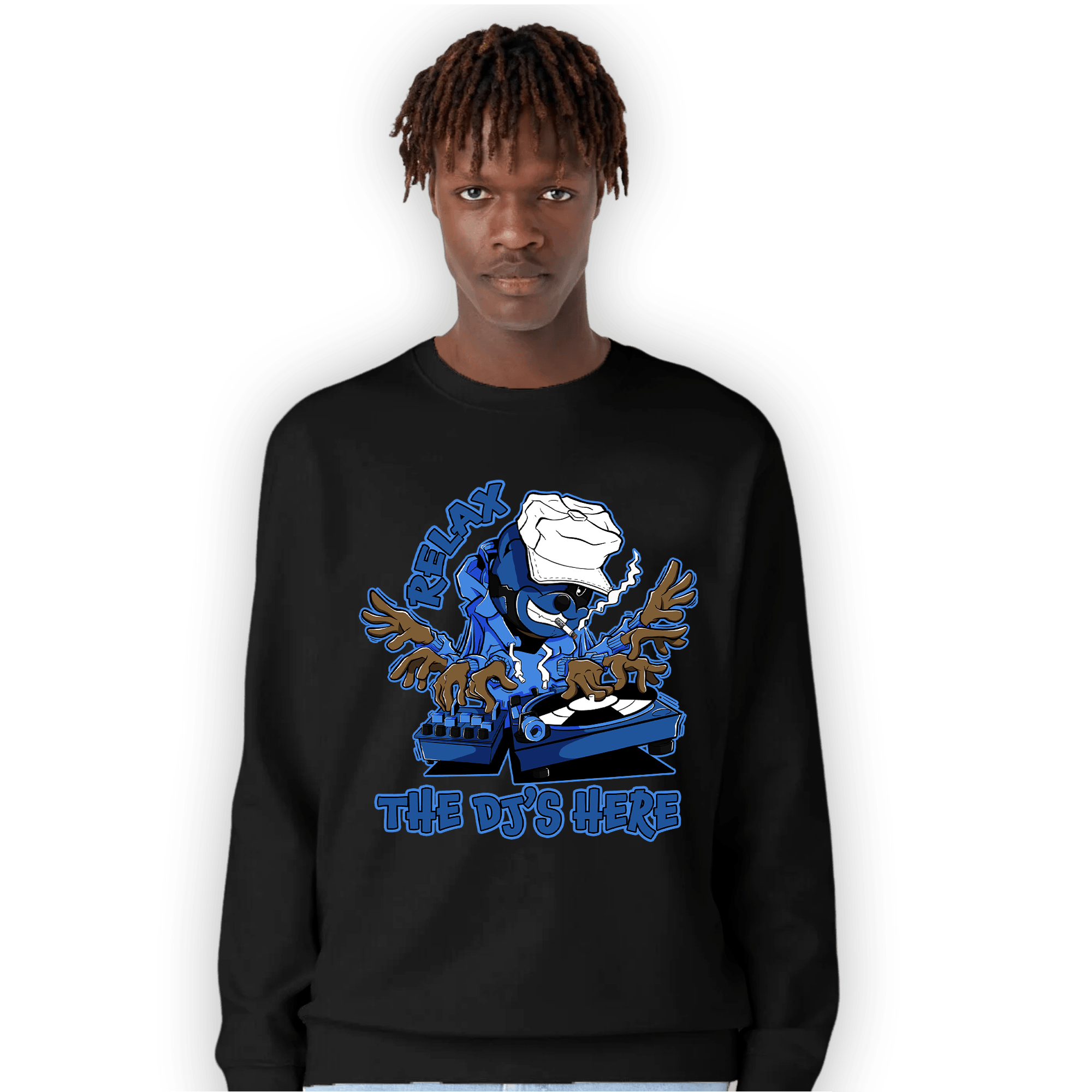 University Blue Toe 1s Sweatshirt Match BER The DJ Here - NastyJamz