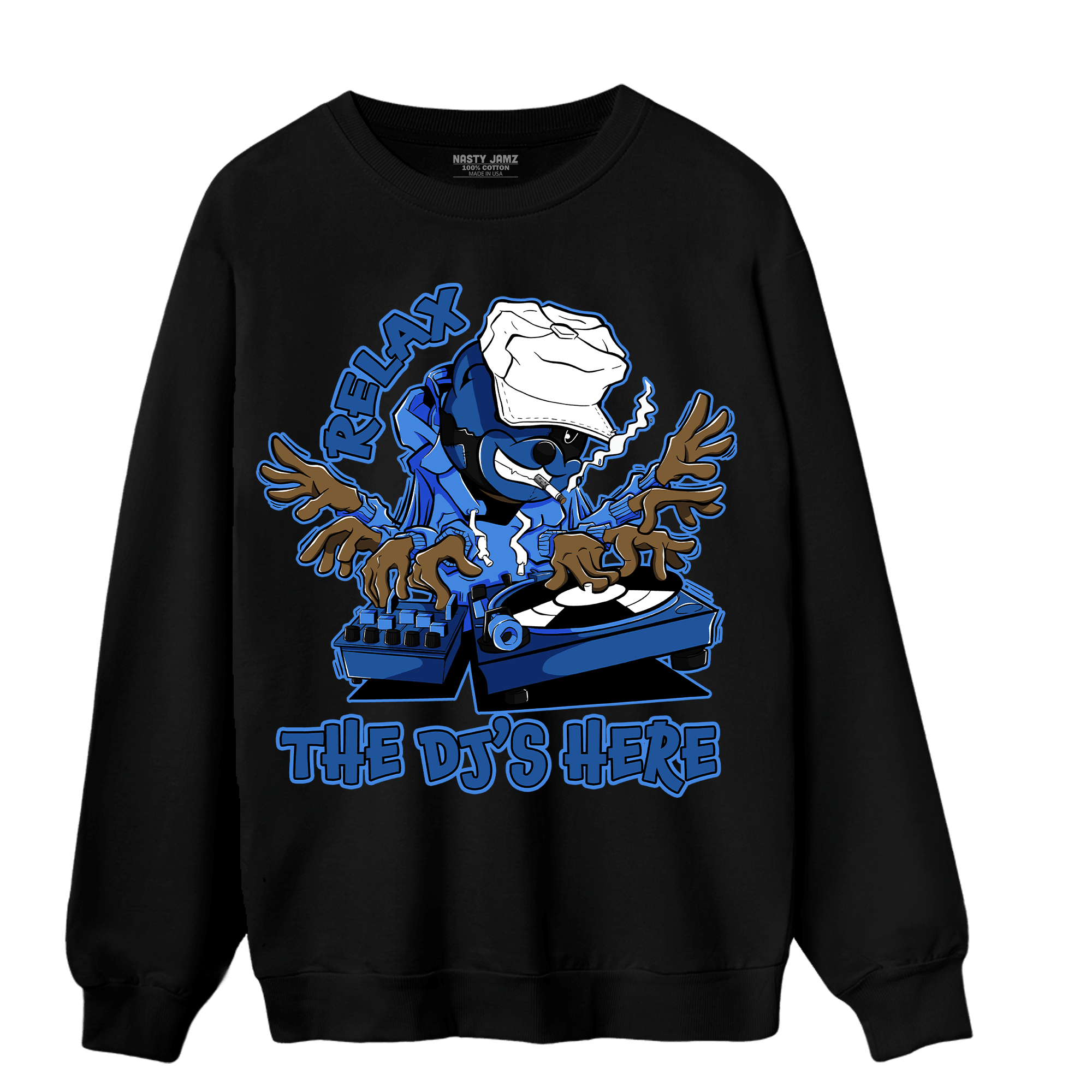 University Blue Toe 1s Sweatshirt Match BER The DJ Here - NastyJamz