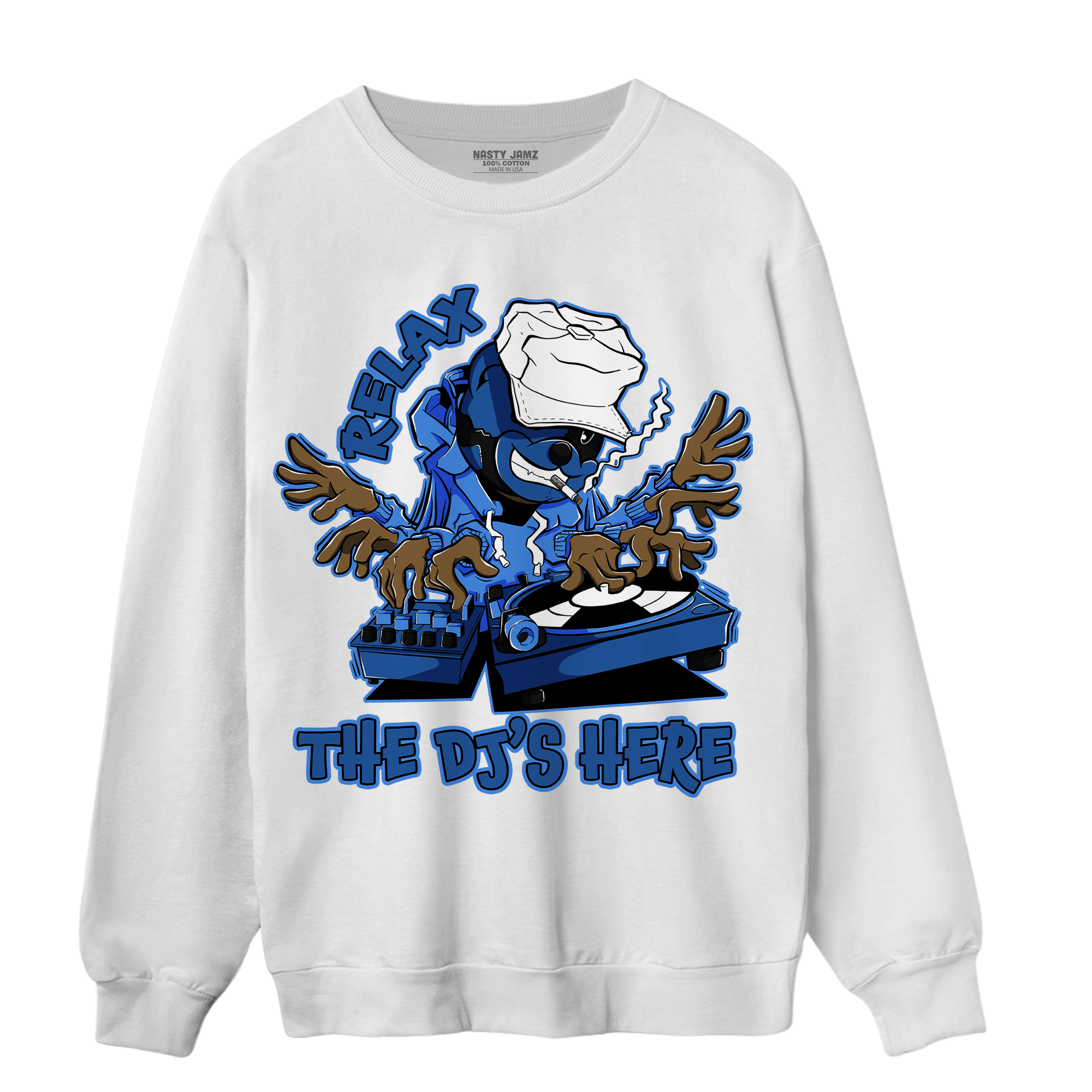 University Blue Toe 1s Sweatshirt Match BER The DJ Here - NastyJamz