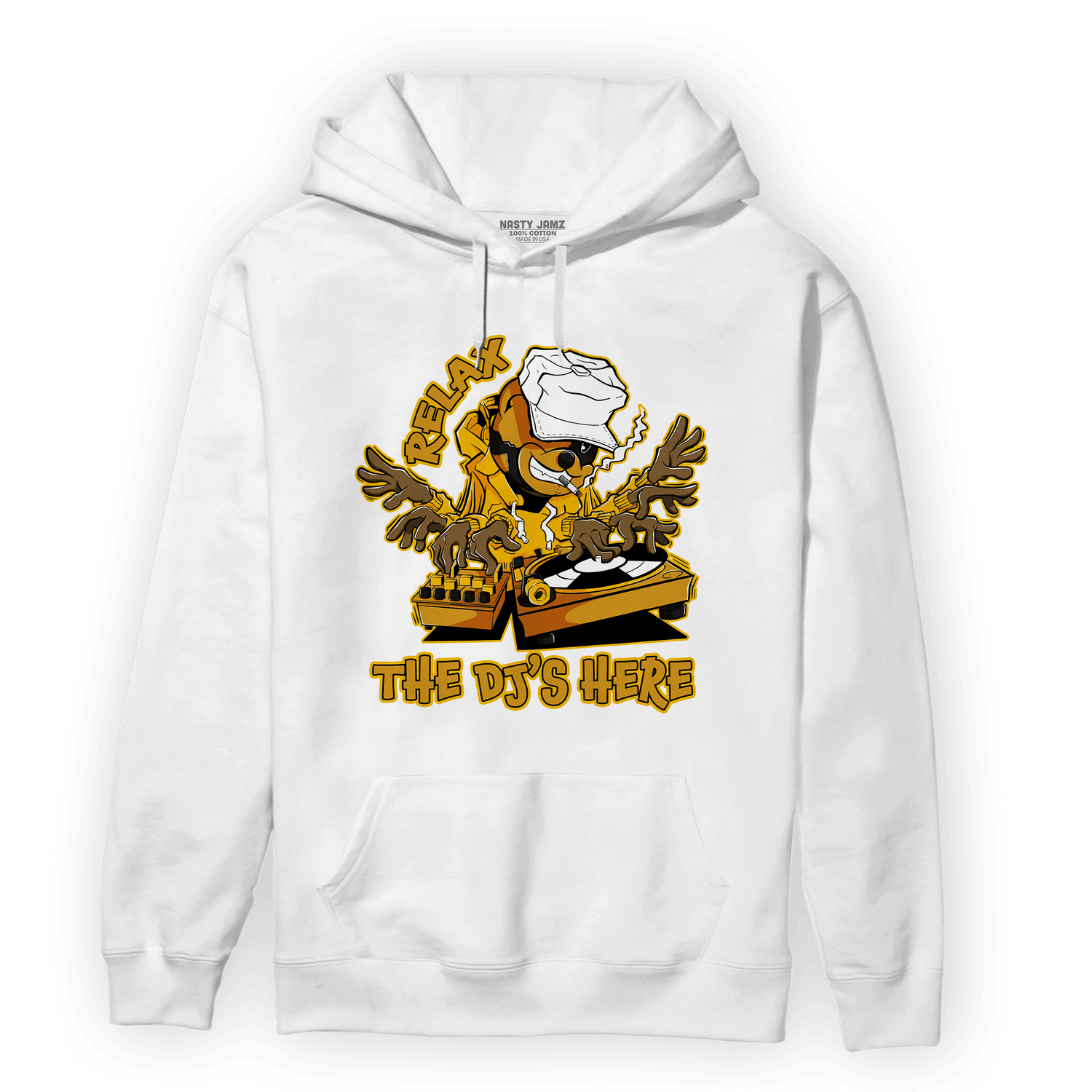 Yellow Ochre 1s Hoodie Match BER The DJ Here - NastyJamz