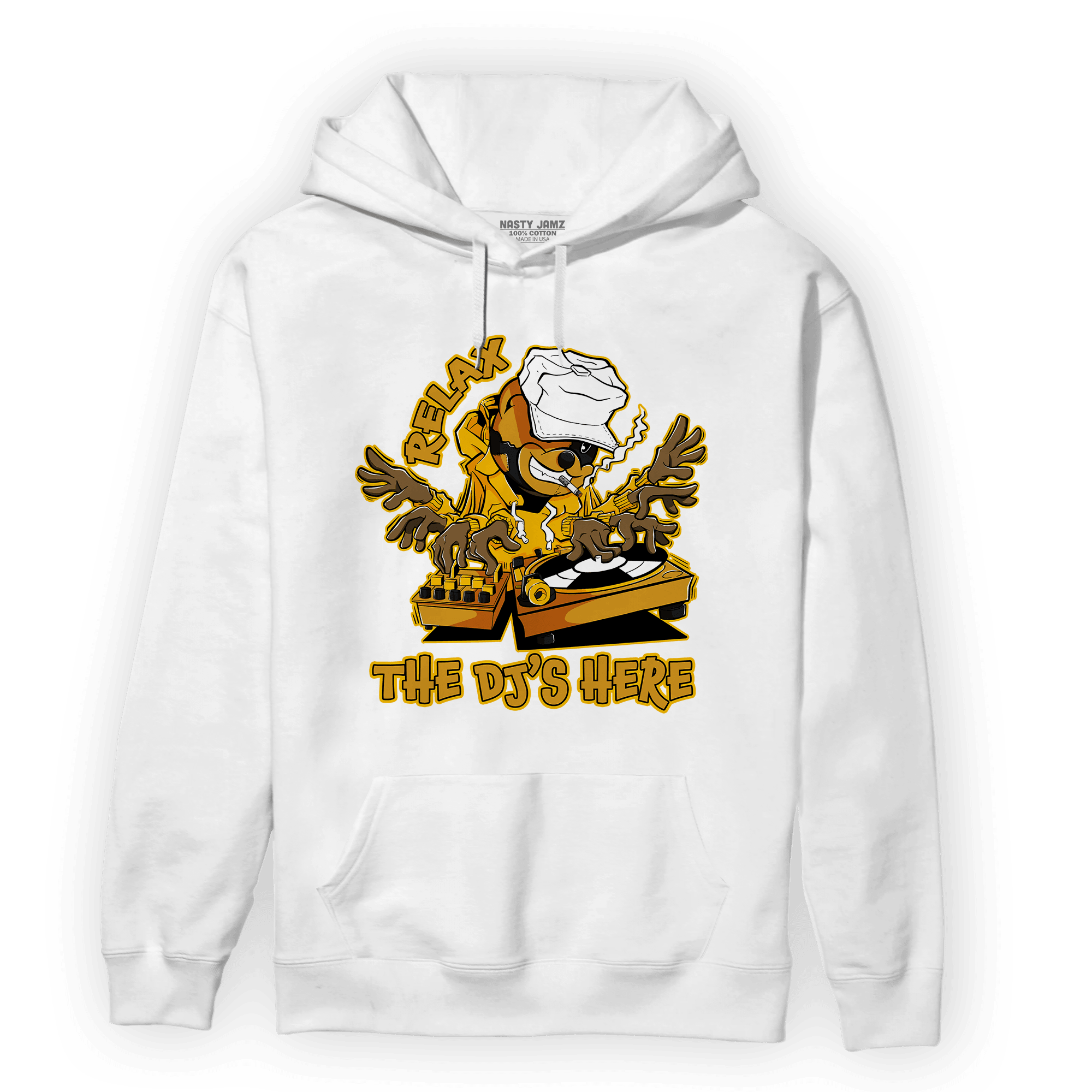Yellow Ochre 1s Hoodie Match BER The DJ Here - NastyJamz