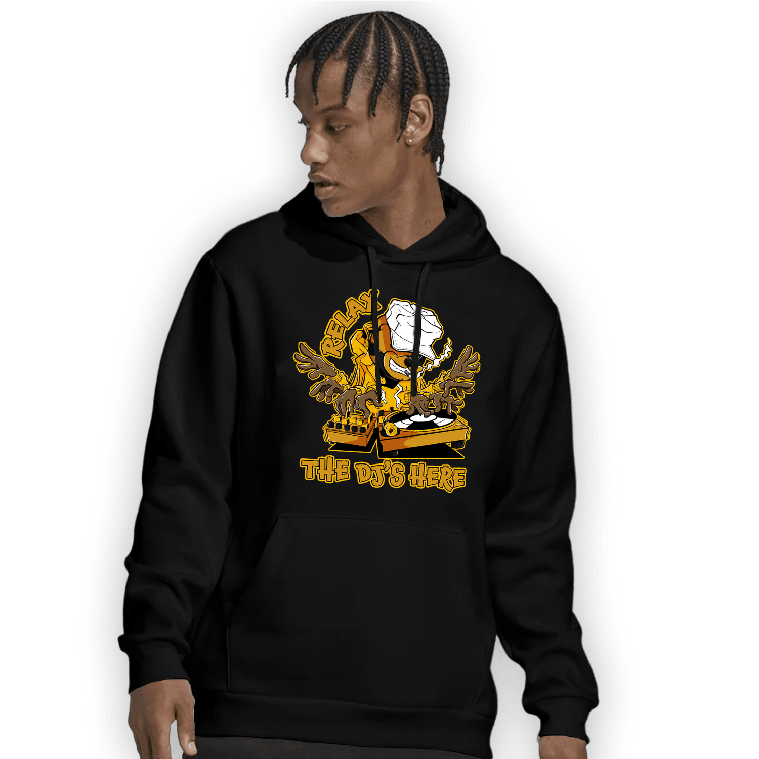 Yellow Ochre 1s Hoodie Match BER The DJ Here - NastyJamz