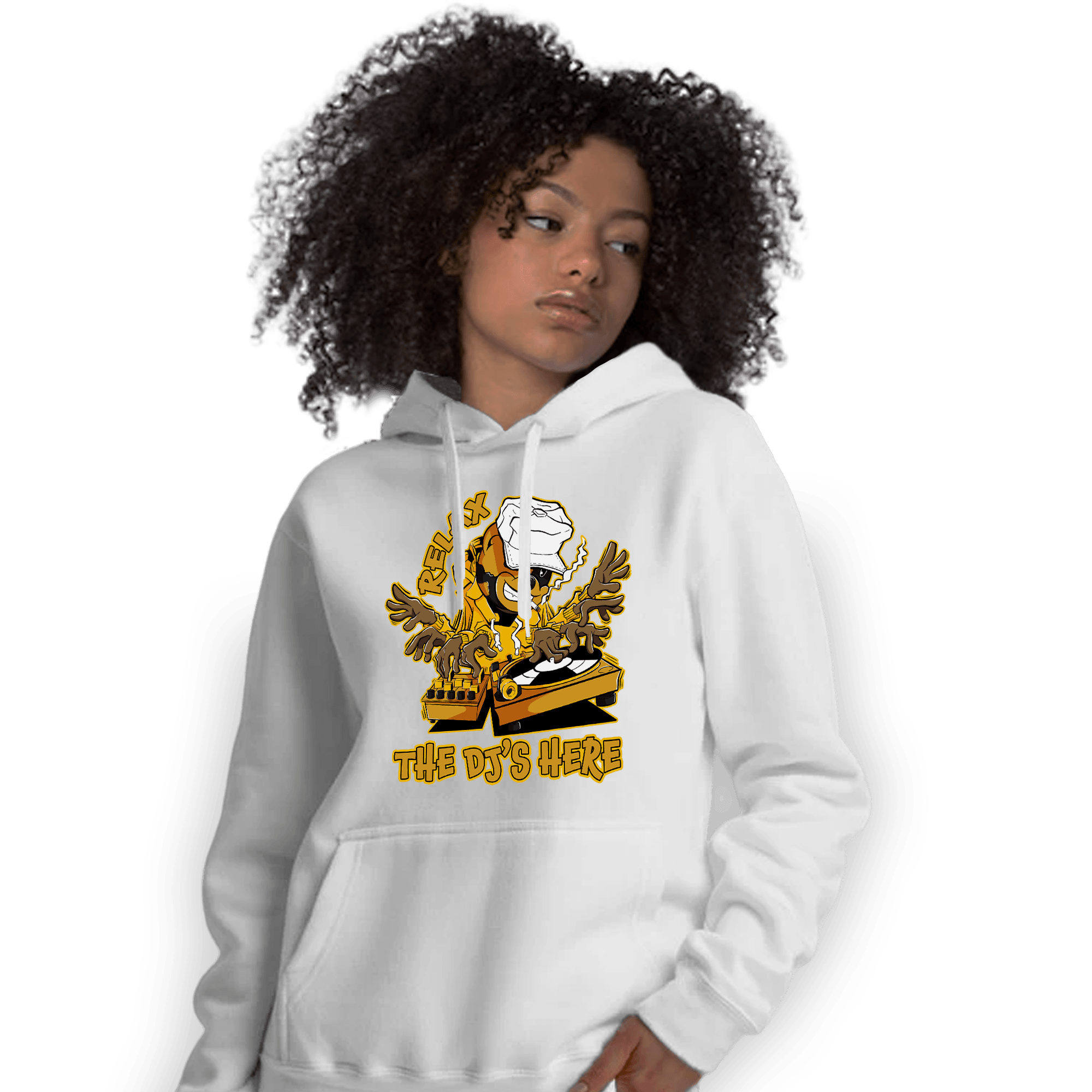 Yellow Ochre 1s Hoodie Match BER The DJ Here - NastyJamz
