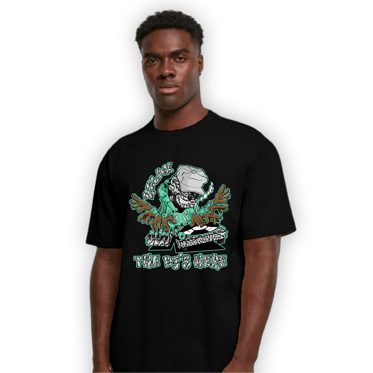Green Glow 3s T Shirt Match BER The DJ Here - NastyJamz