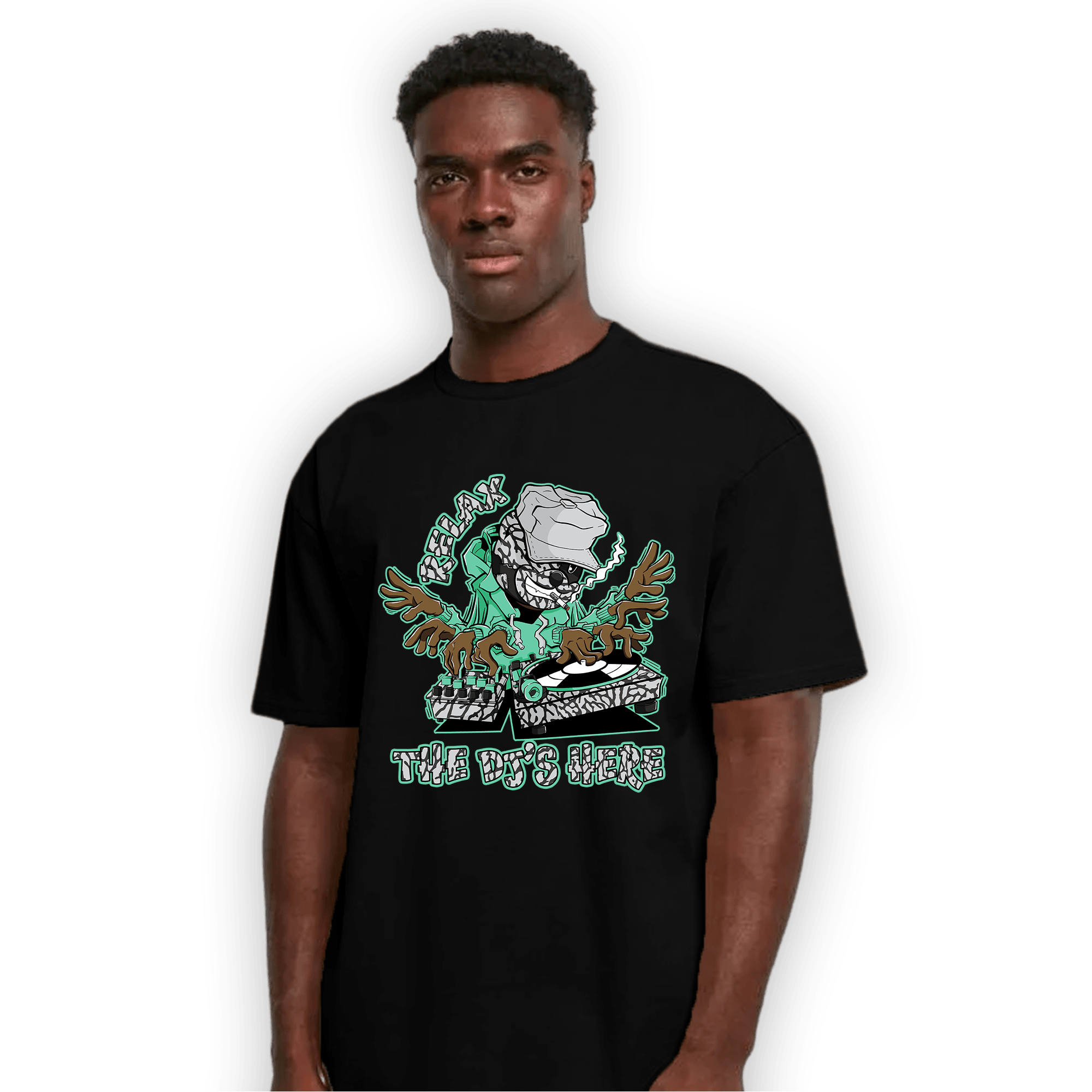 Green Glow 3s T Shirt Match BER The DJ Here - NastyJamz