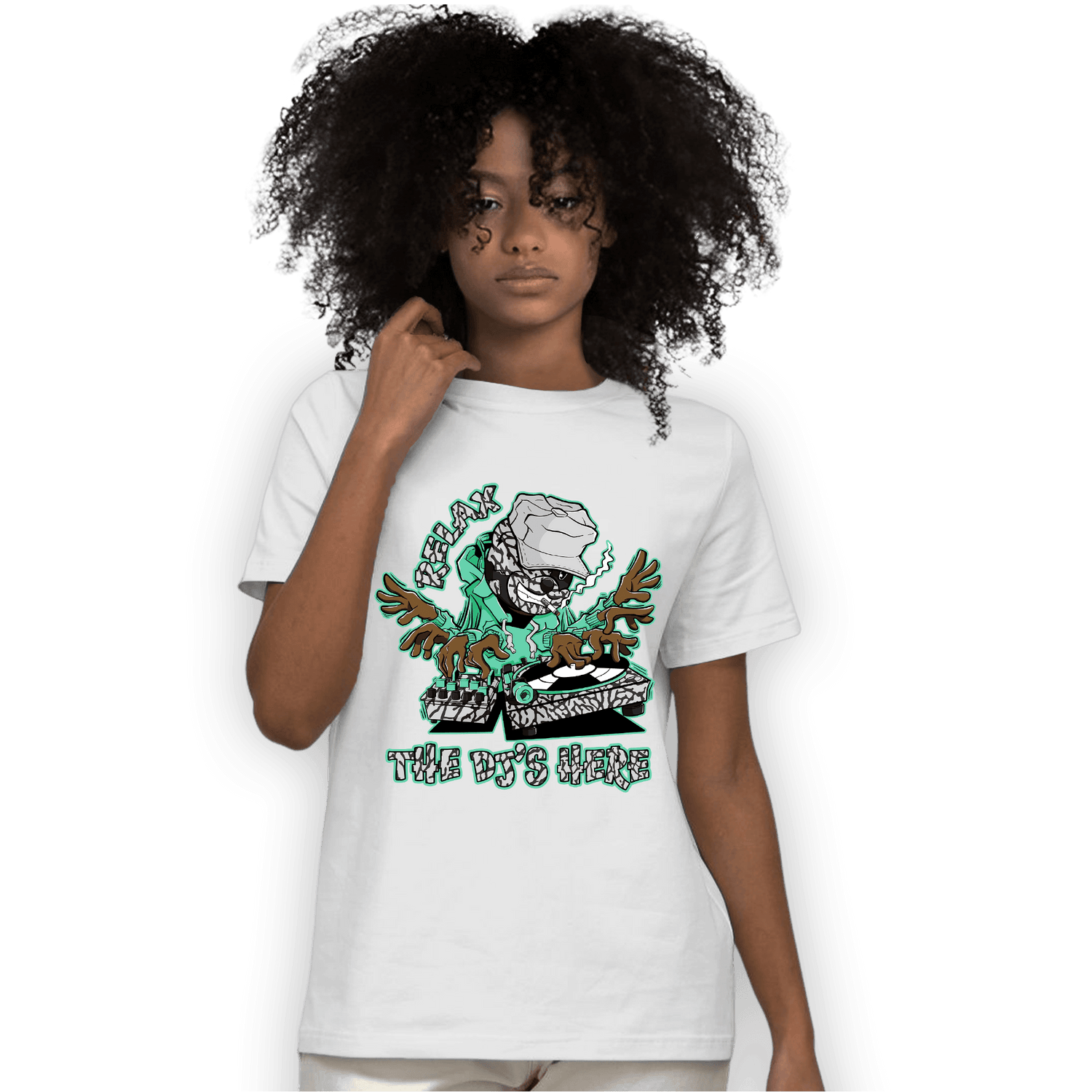 Green Glow 3s T Shirt Match BER The DJ Here - NastyJamz